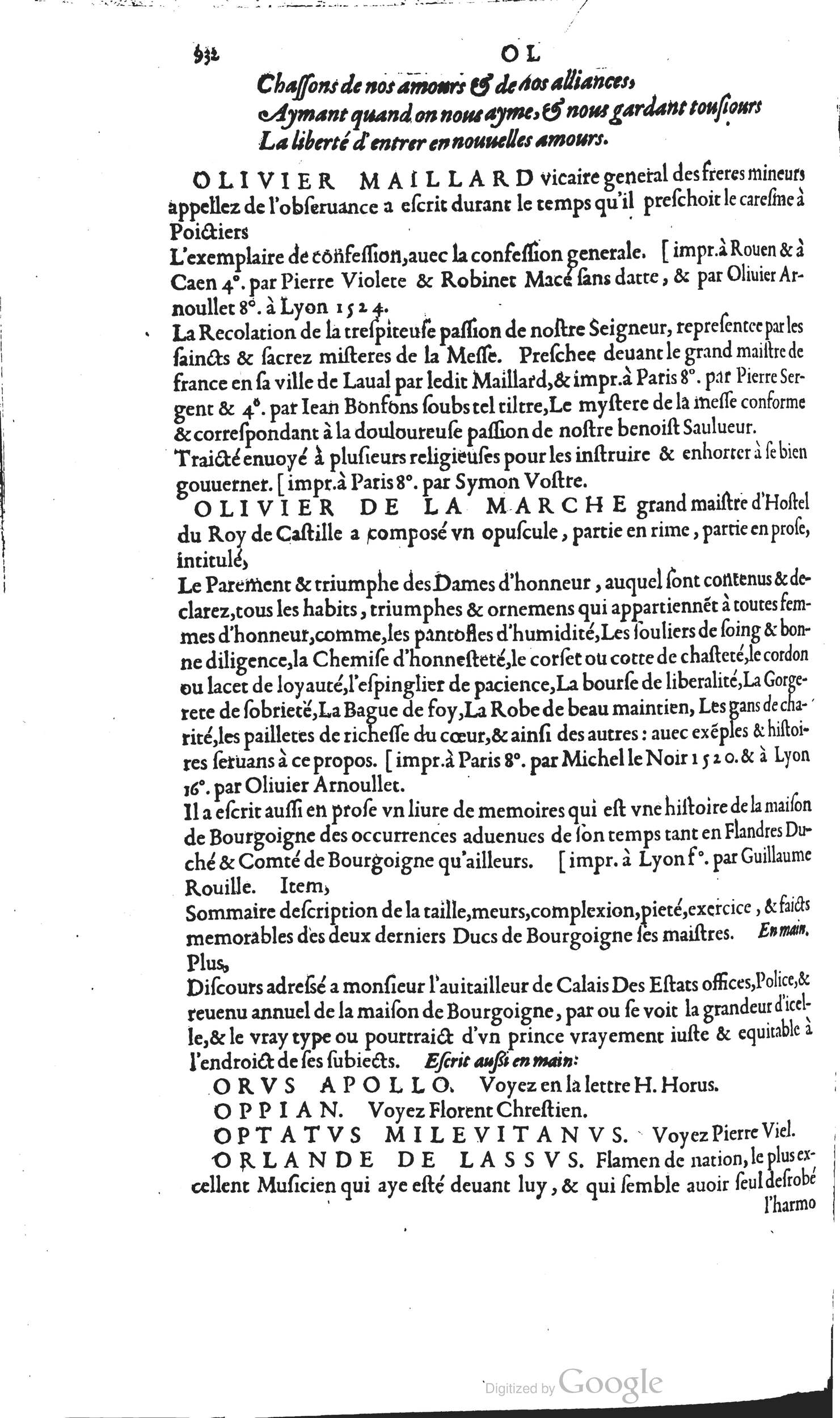 1585 - Barthélemy Honorat - Bibliothèques françaises - BSB Munich