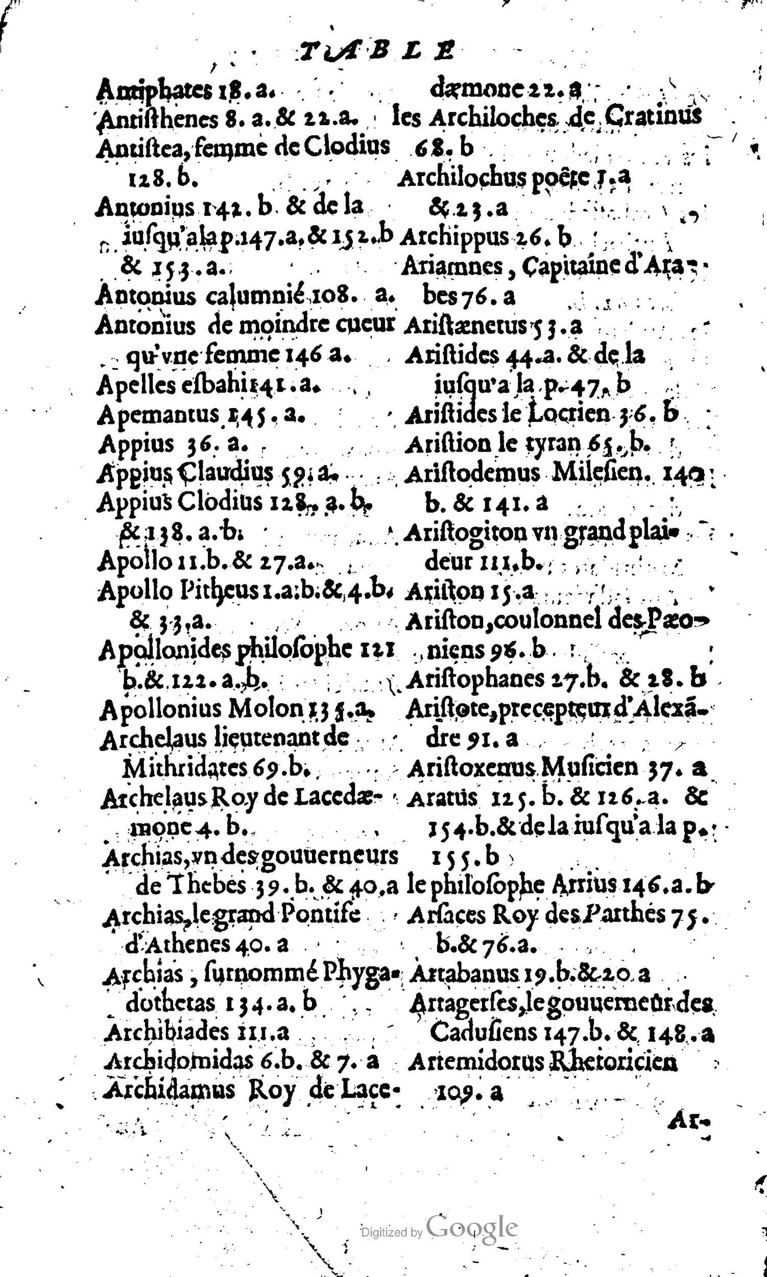1568 - Willem Silvius - Trésor des vies de Plutarque - Anvers Plantin-Moretus