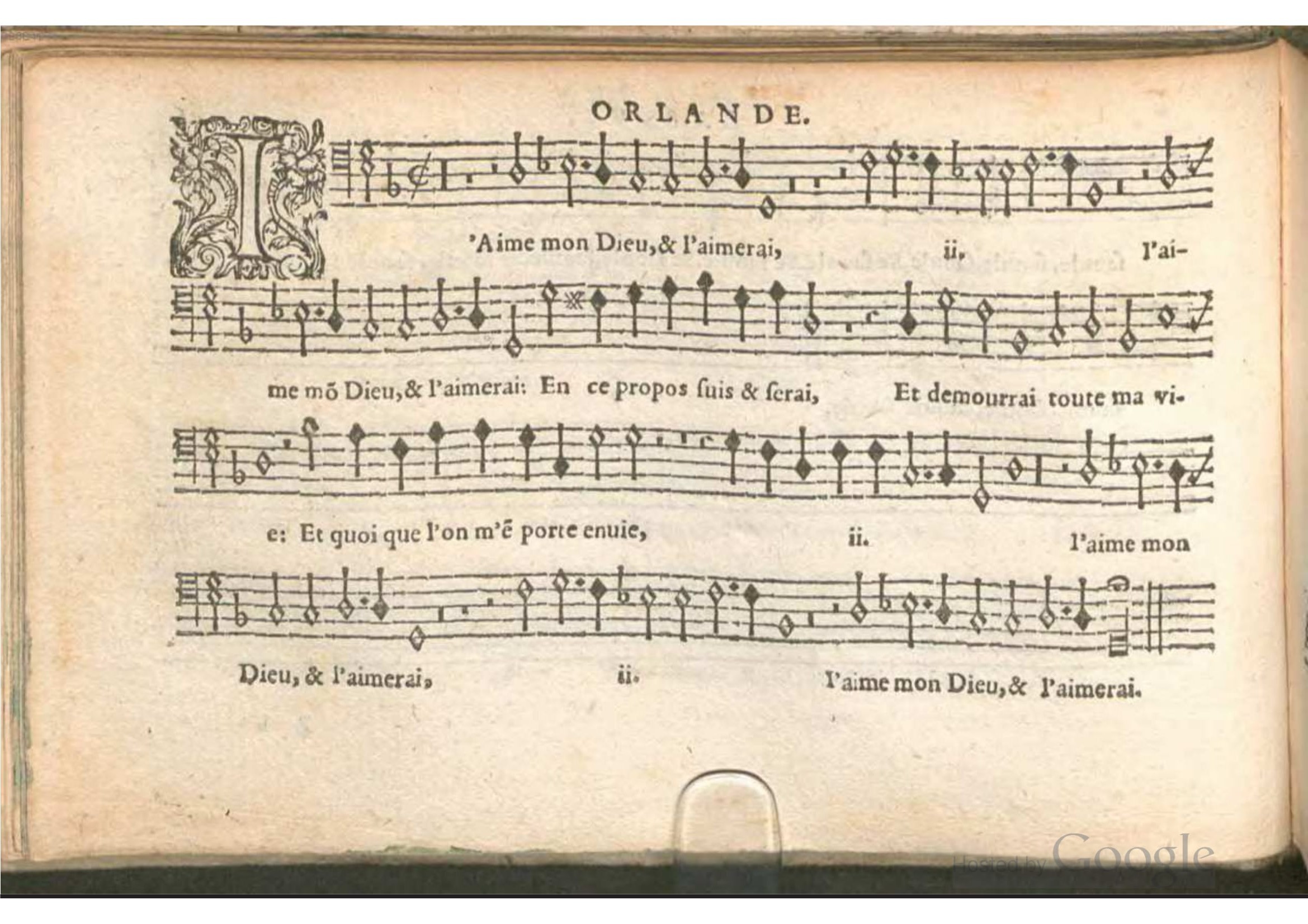 1576 - [Pierre de Saint-André] - Trésor de musique d’Orlande de Lassus Bassus - BSB Munich