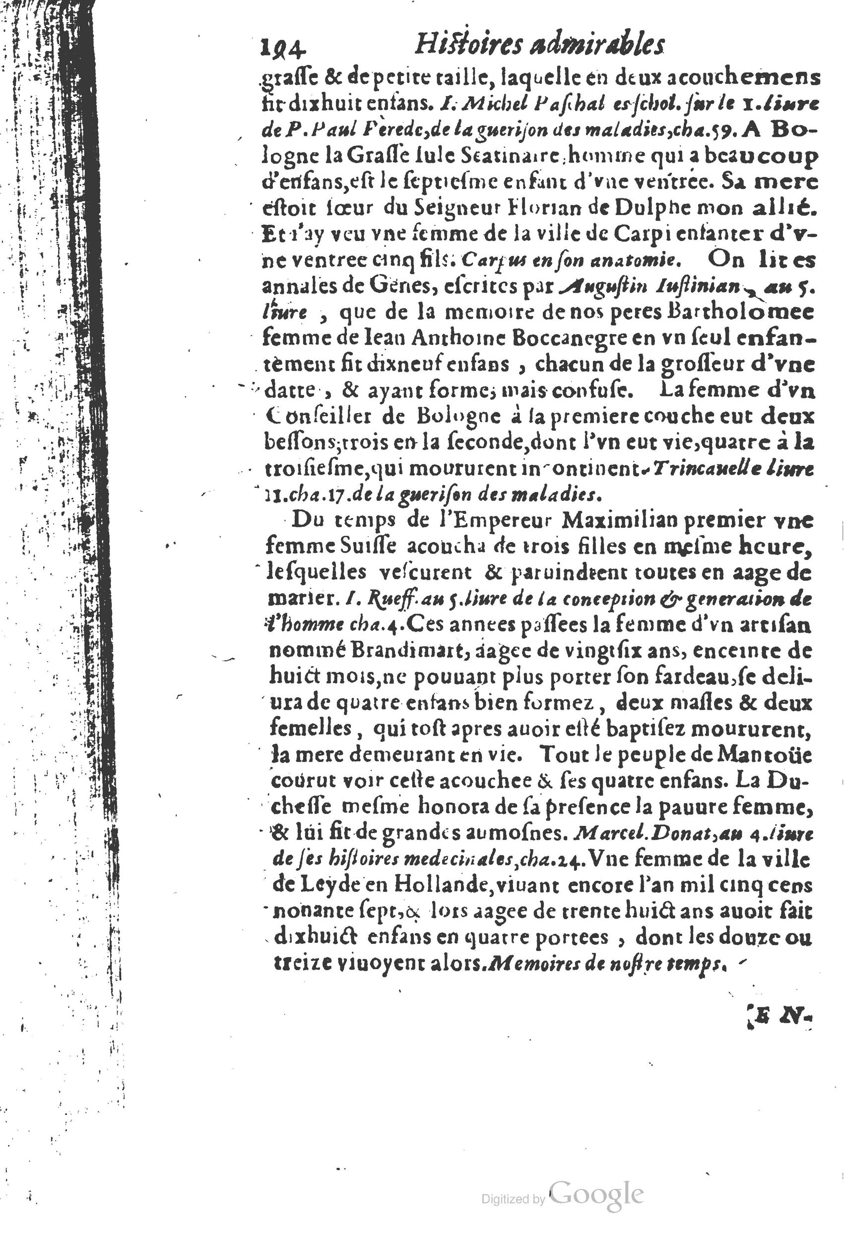 1610 - Paul Marceau - Trésor d’histoires admirables et mémorables - Princeton