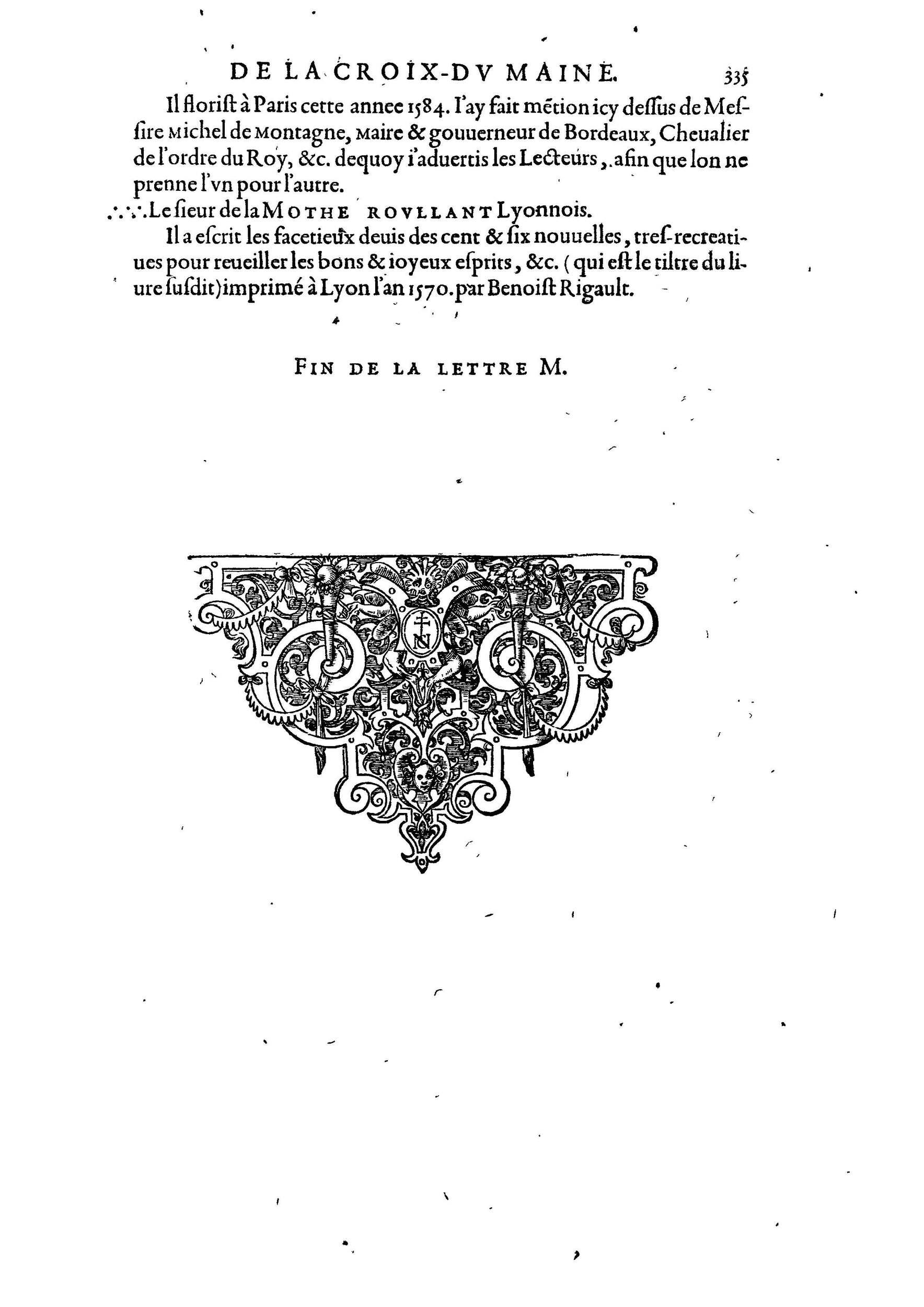 1584 - Abel L&#039;Angelier - Bibliothèques françaises - BnF