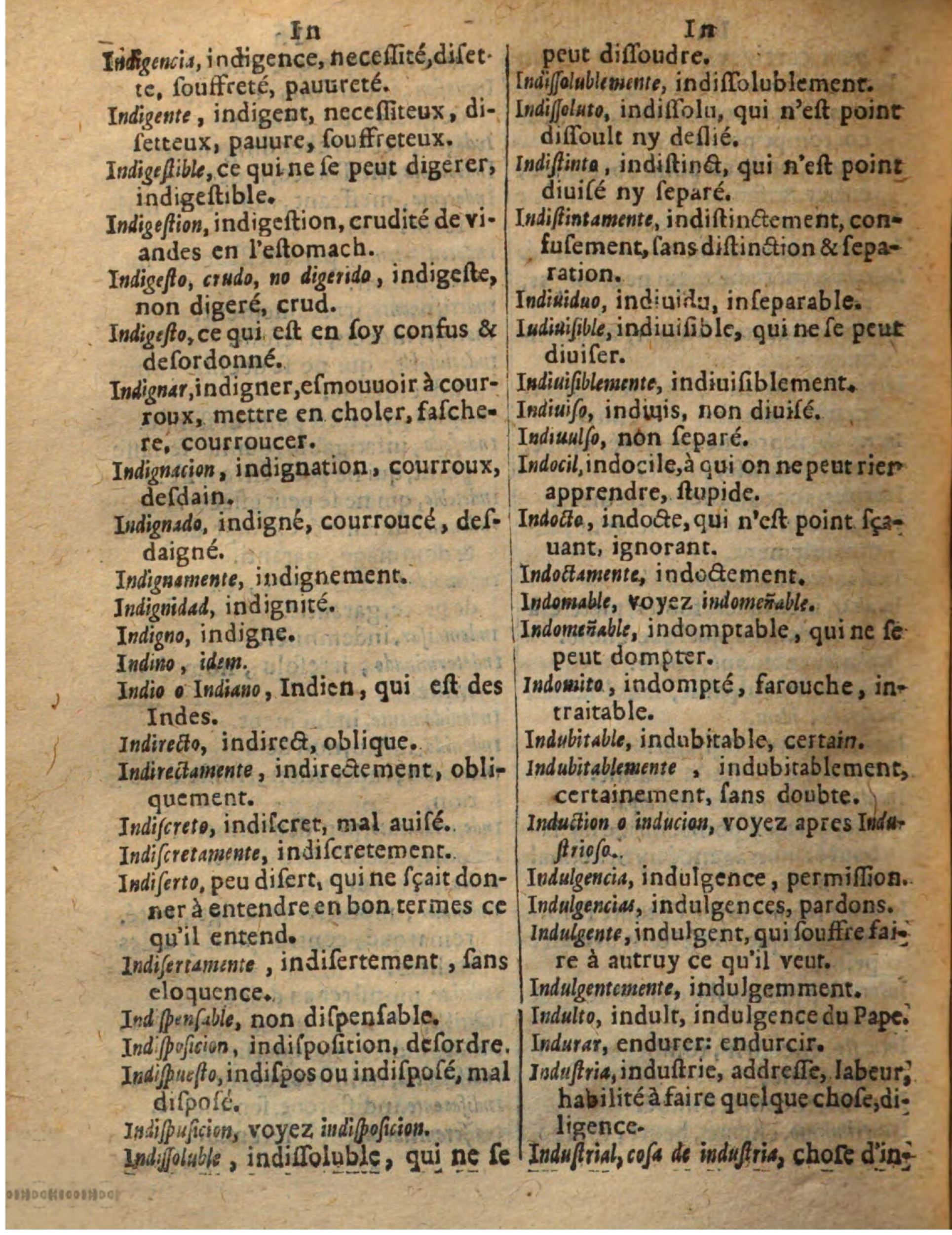 1625 - Hubert Antoine - Trésor des deux langues espagnole et française - Augsbourg