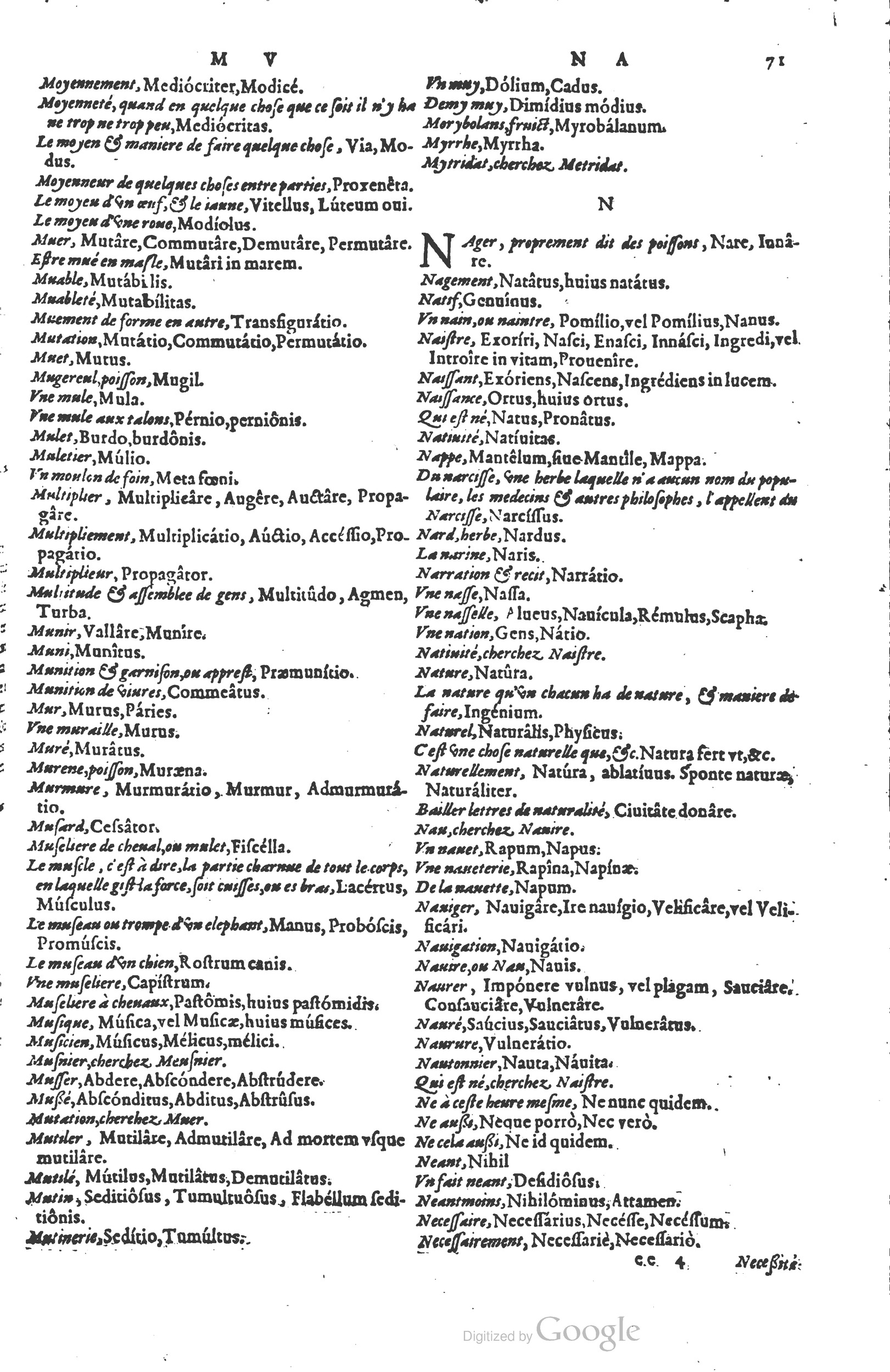 1578 - Louis Cloquemin - Trésor des mots et traits français - BSB Munich