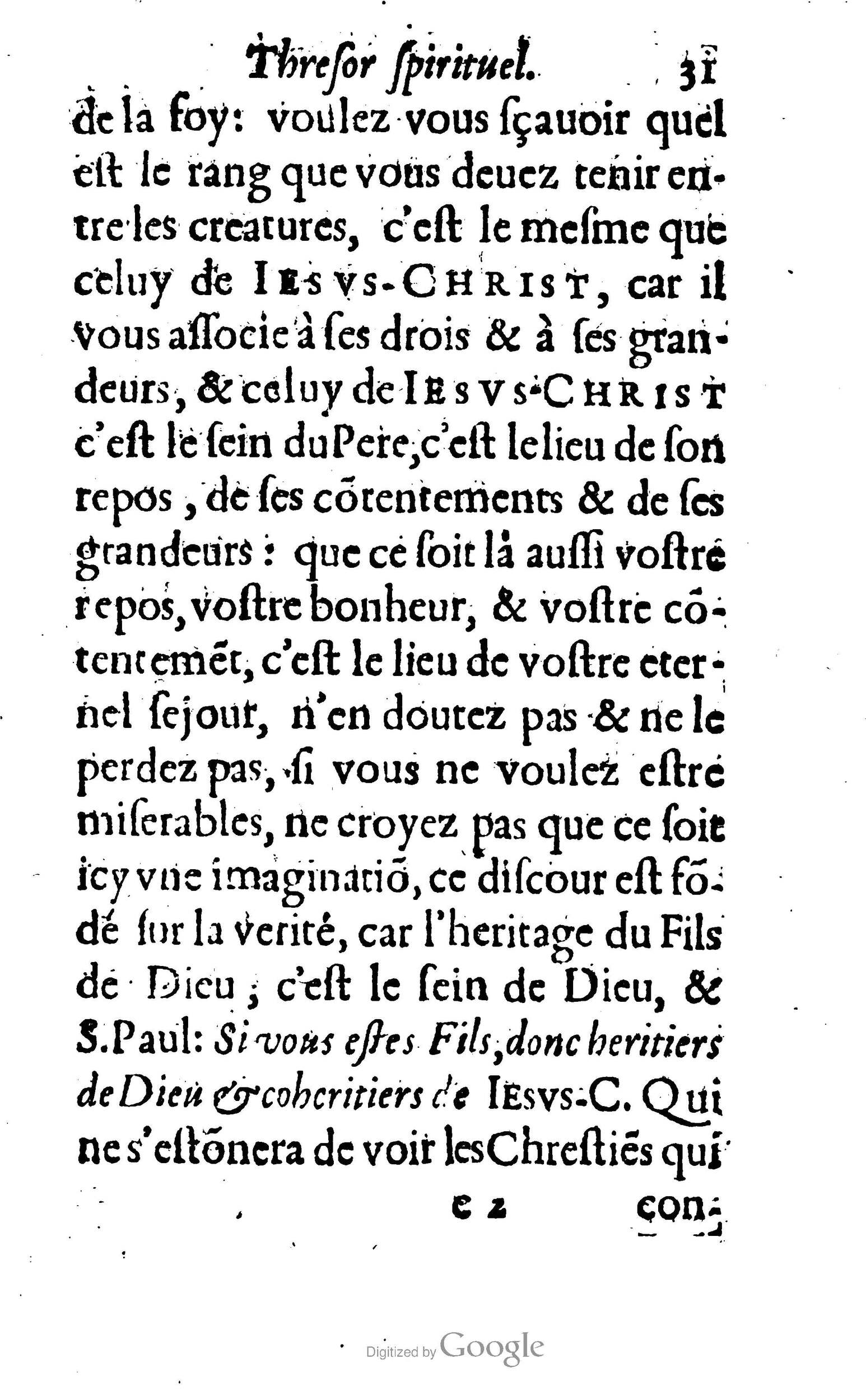 1633 - François Waudré - Trésor spirituel contenant les excellences du christianisme - BM Lyon