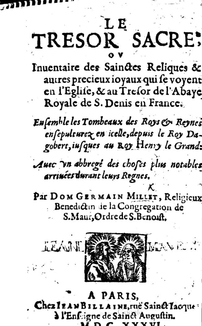1636 - Jean Billaine - Trésor sacré ou inventaire des saintes reliques - British Library