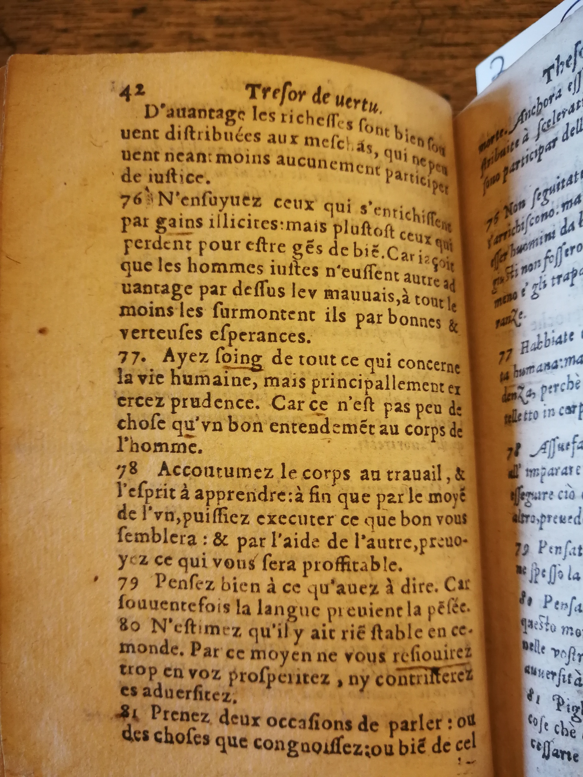1576 - Benoît Rigaud - Trésor de vertu - BNC Florence
