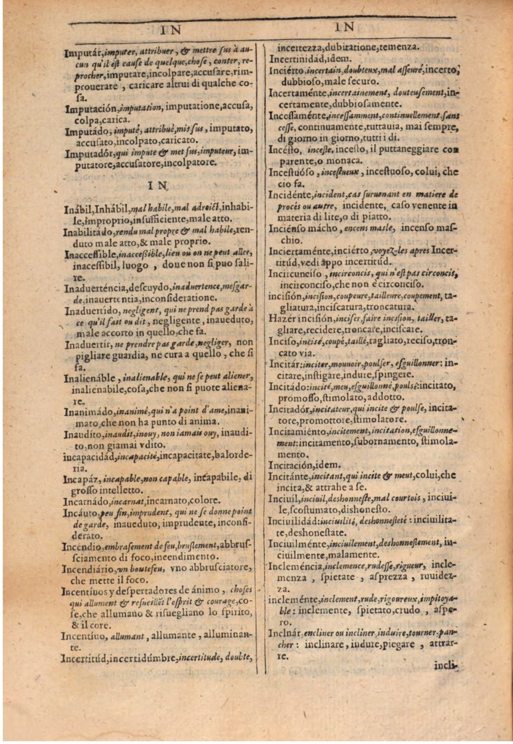 1609 - Philippe Albert et Alexandre Pernet - Trésor des trois langues française, italienne et espagnole (Première partie) - BSB Munich 1609 - Philippe Albert et Alexandre Pernet - Trésor des trois langues française, italienne et espagnole (Première partie) - BSB Munich