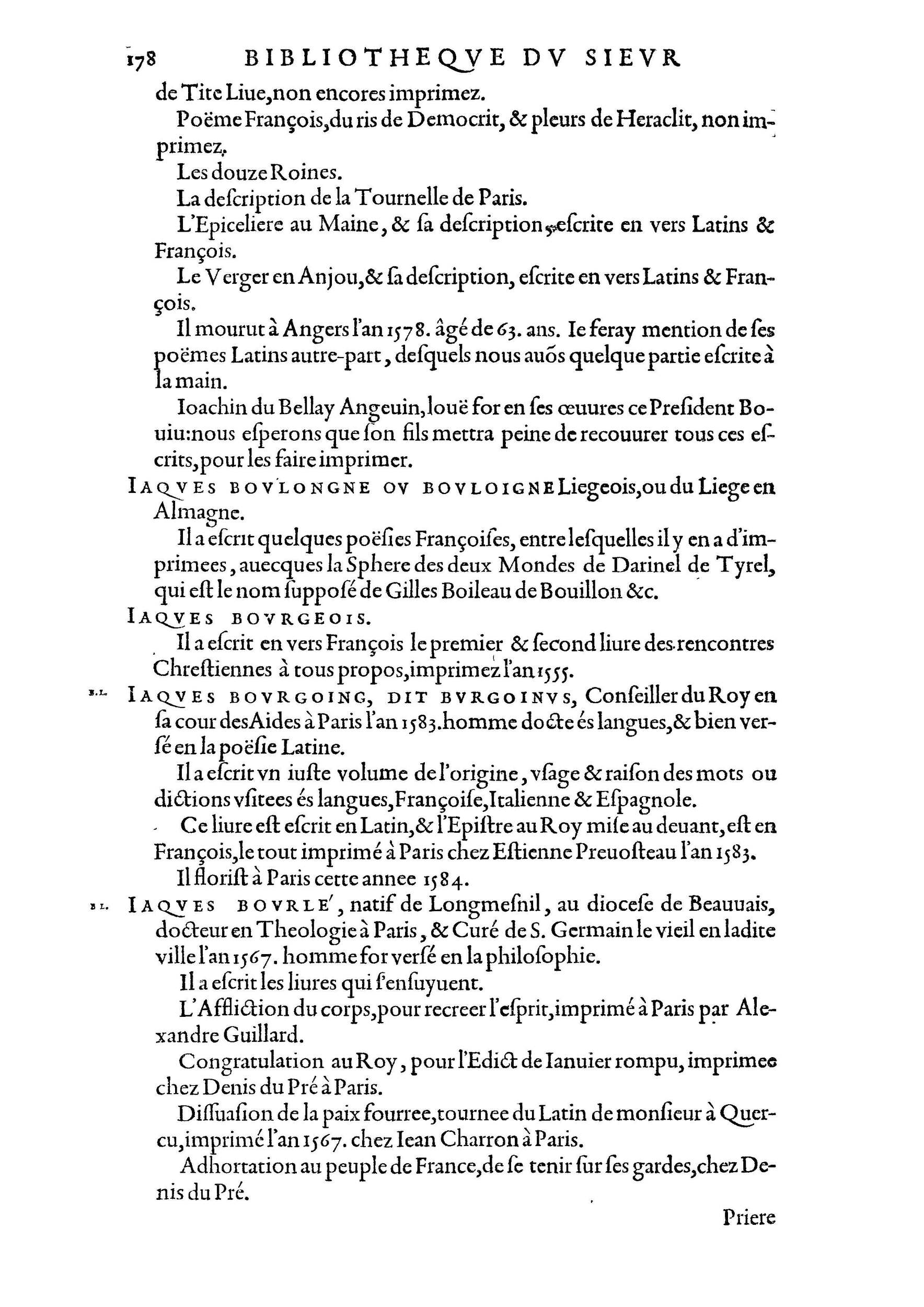 1584 - Abel L&#039;Angelier - Bibliothèques françaises - BnF