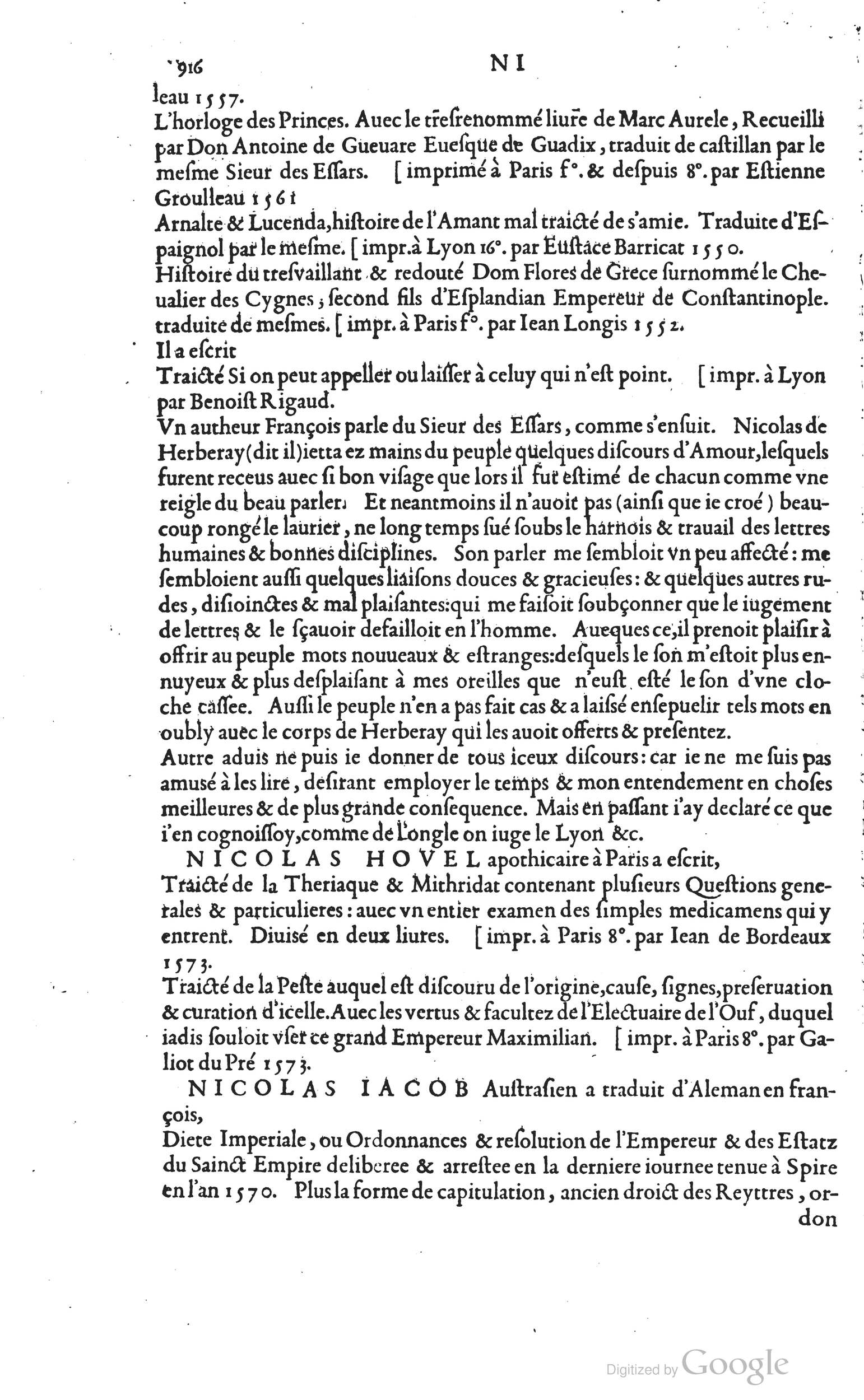 1585 - Barthélemy Honorat - Bibliothèques françaises - BSB Munich