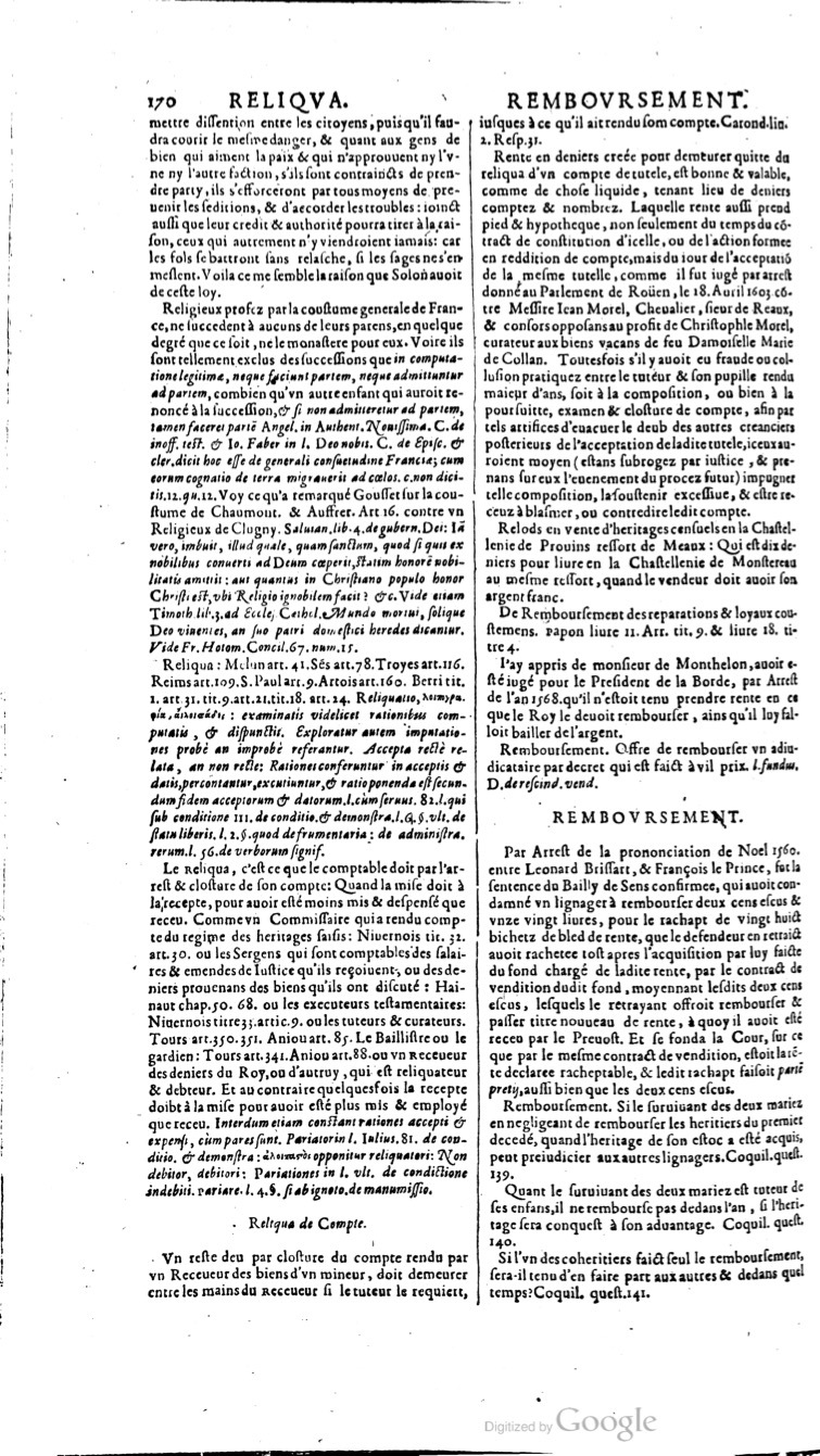 1629 - Veuve Nicolas Buon - Trésor du droit français (21754 T. 3) - BM Lyon