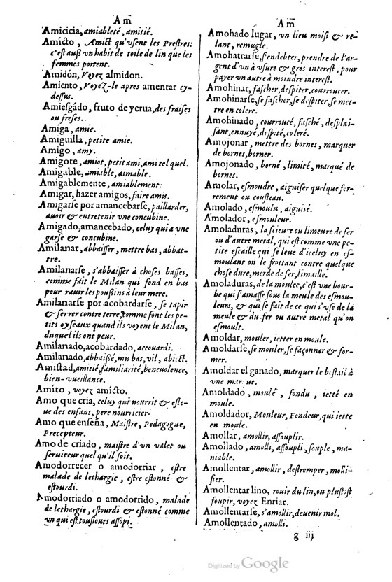 1621 - Adrian Tiffaine - Trésor des deux langues espagnole et française - BM Lyon