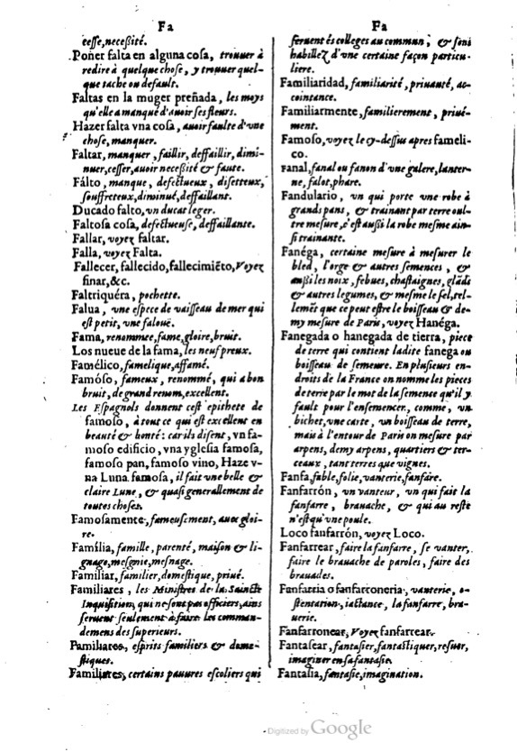 1621 - Adrian Tiffaine - Trésor des deux langues espagnole et française - BM Lyon