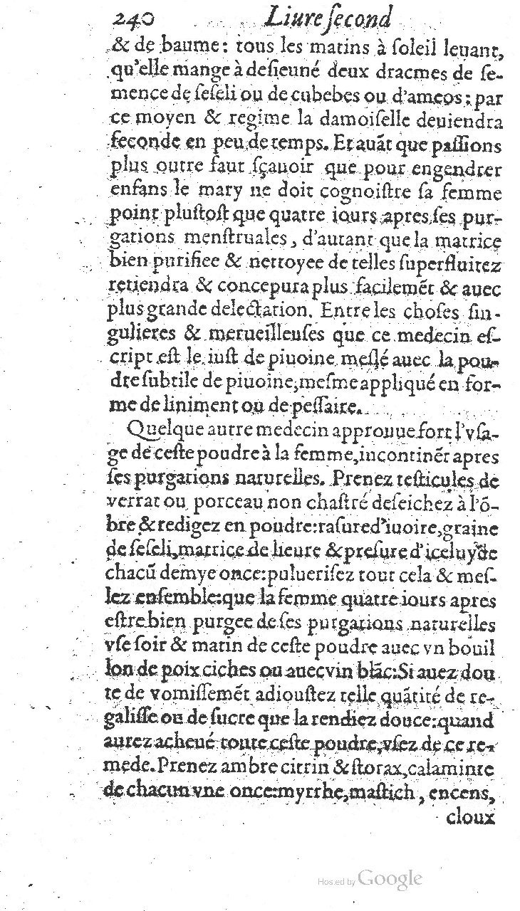 1585 - Jacques du Puis - Trésor des remèdes secrets pour les maladies des femmes - BnF