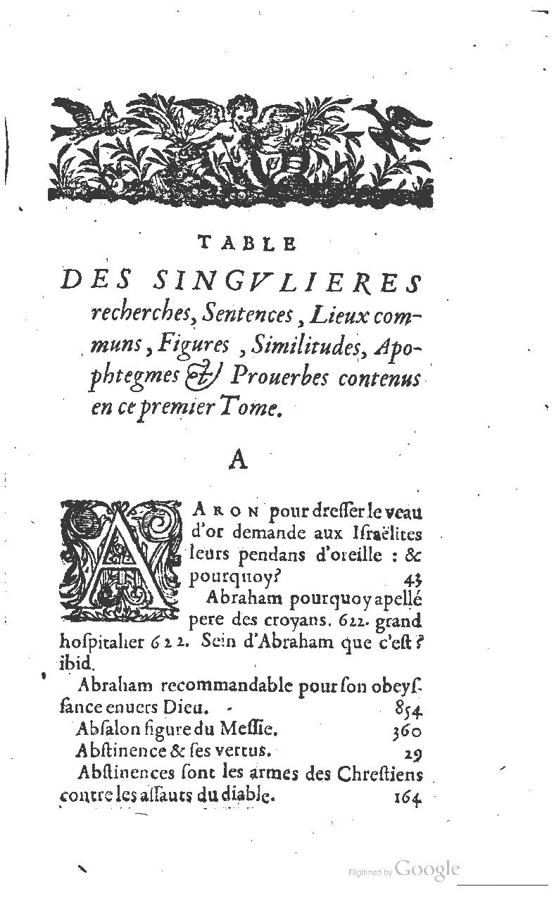 1607 - Nicolas Du Fossé - Trésor quadragésimal - T 01 - BM Lyon