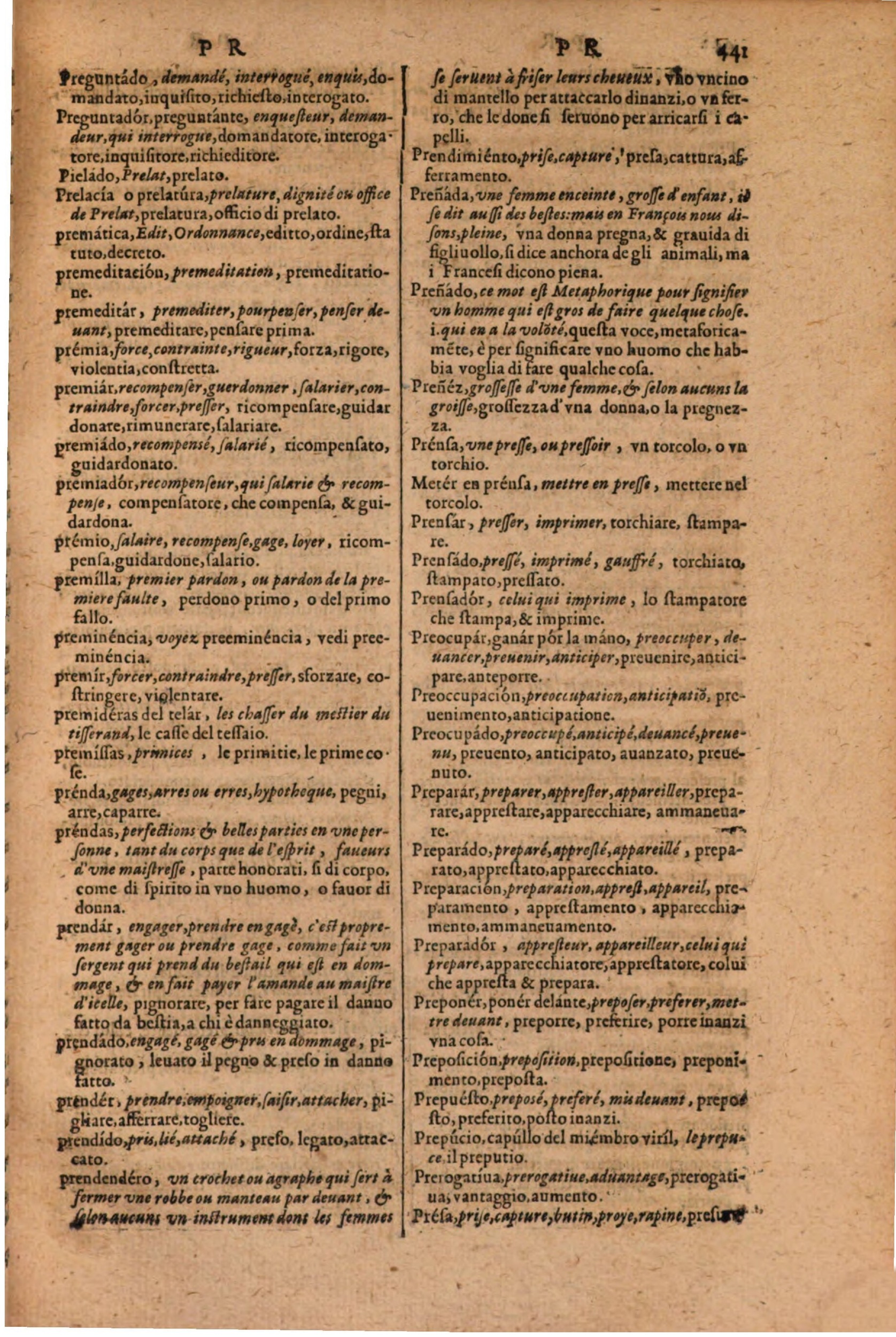 1606 - Samuel Crespin - Thresor des trois langues, francoise, italiene et espagnolle - BSB Munich