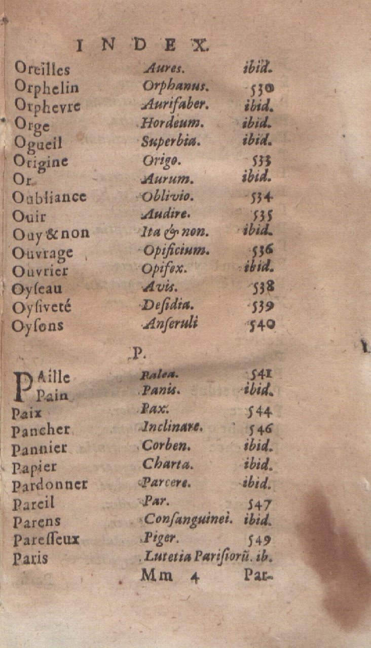 1612 - Dominicus Custos - Trésor des proverbes français  - Bibliopol-Olomuc