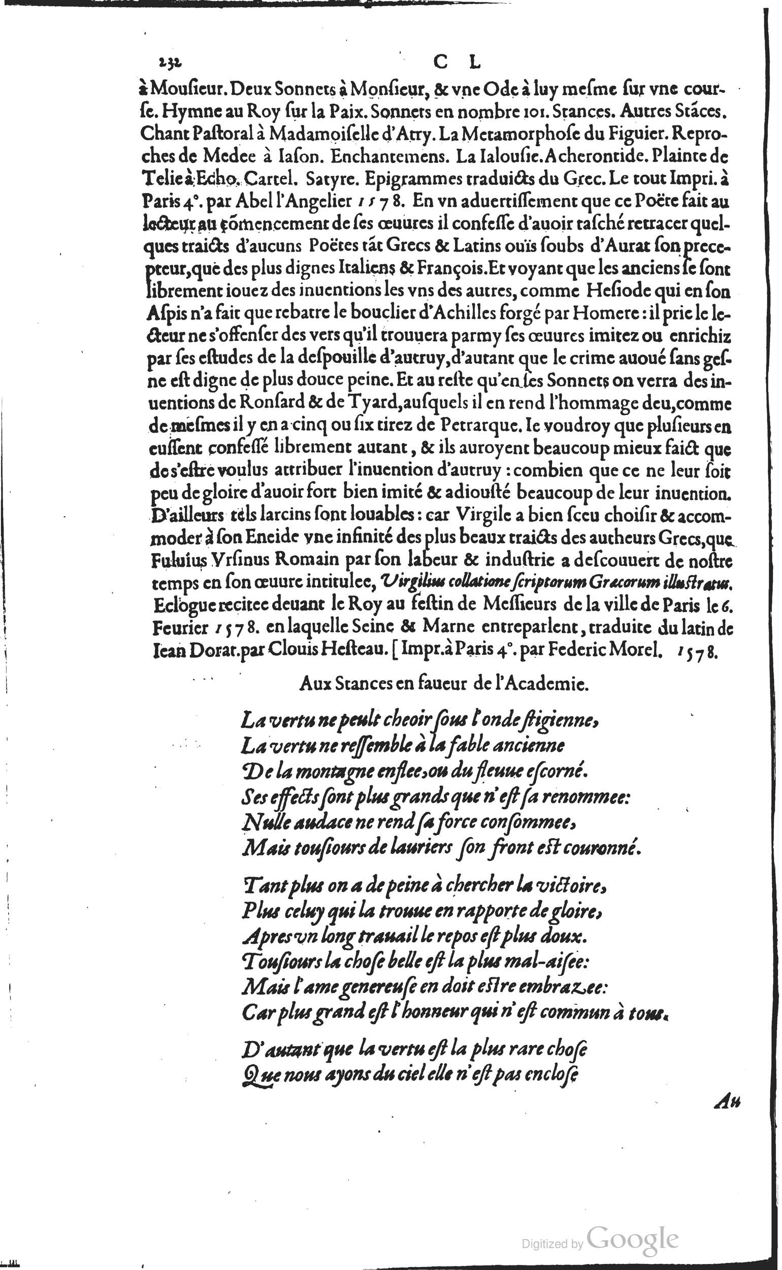 1585 - Barthélemy Honorat - Bibliothèques françaises - BSB Munich