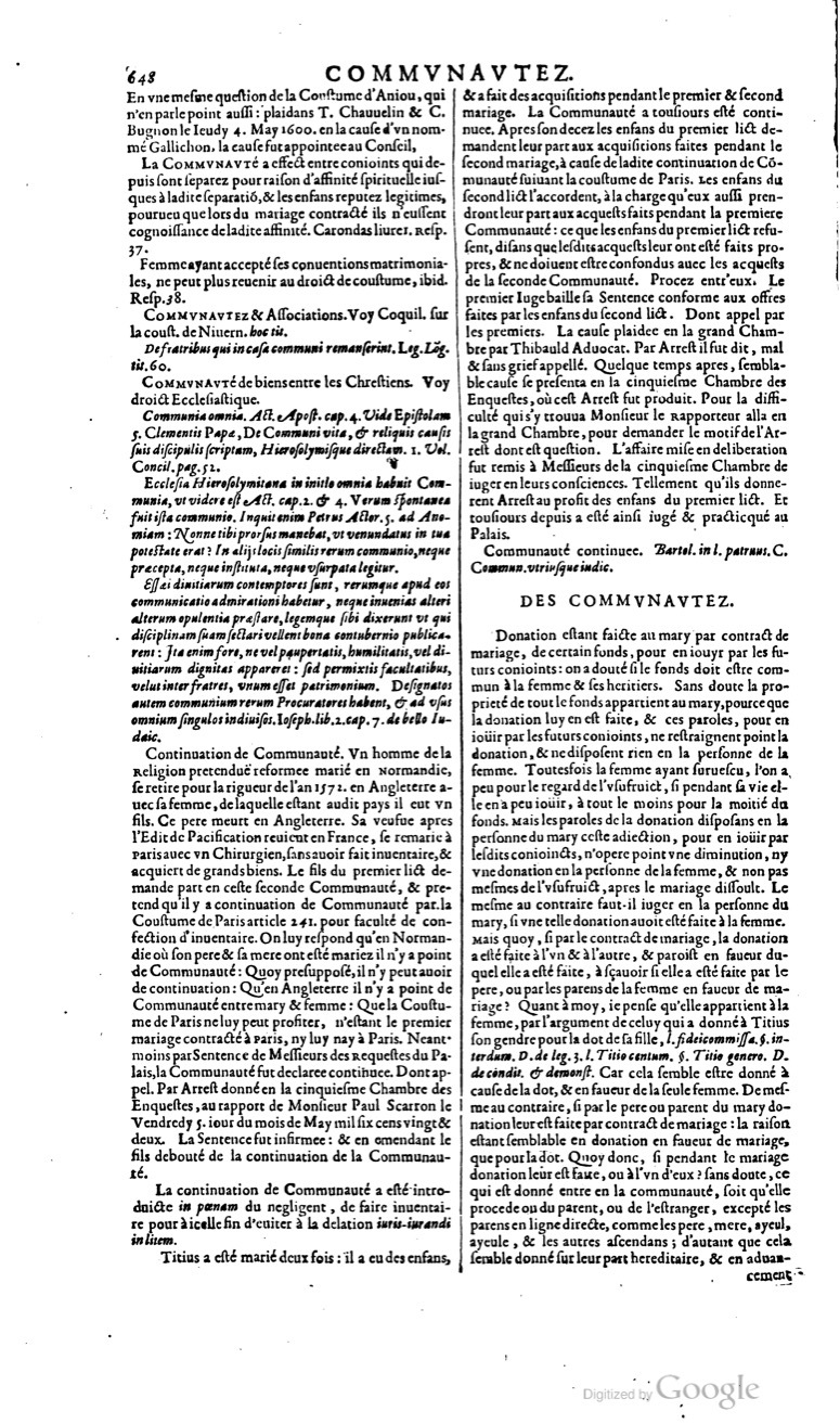 1629 - Veuve Nicolas Buon - Trésor du droit français (29620 T. 1) - BM Lyon