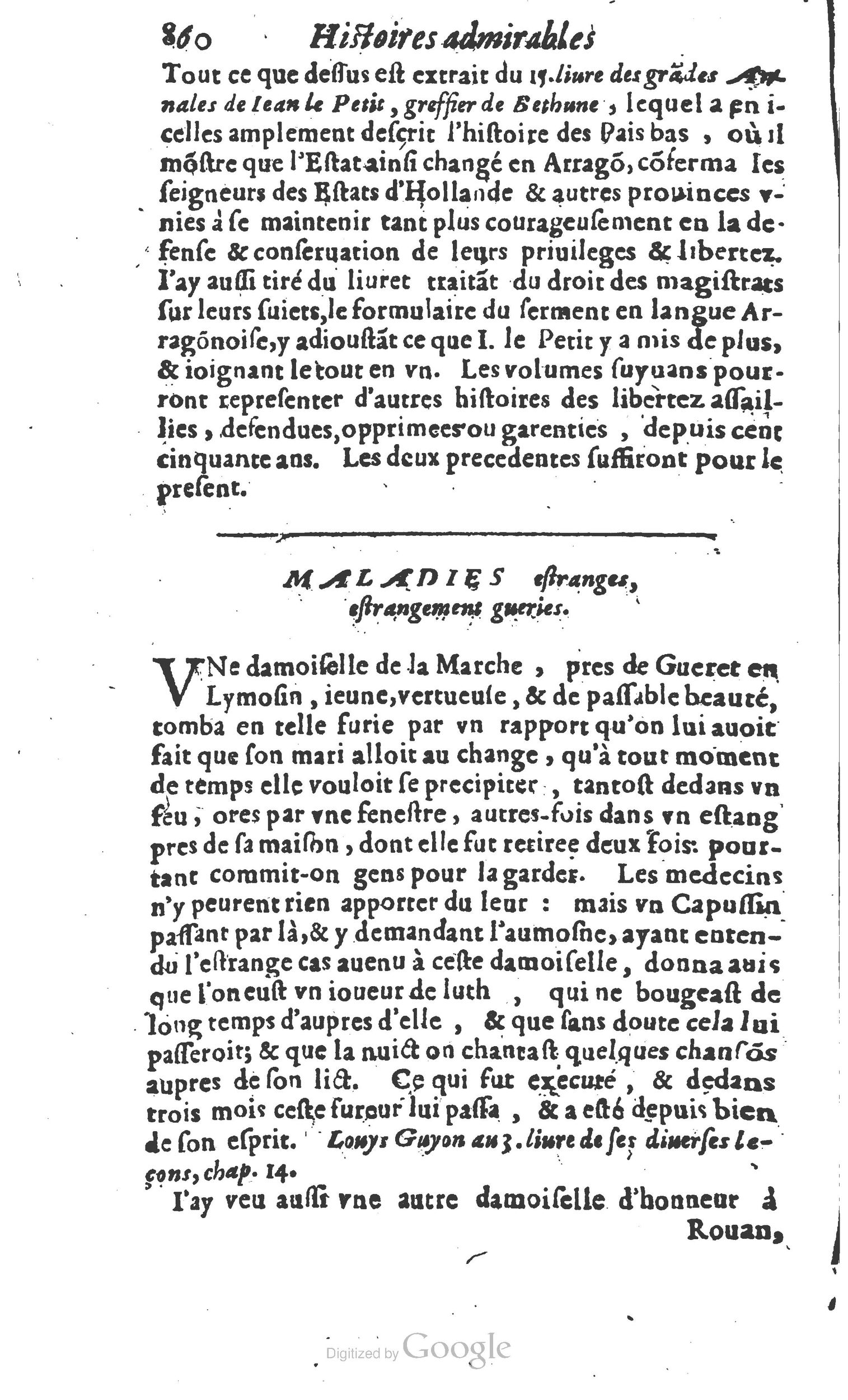 1610 - Paul Marceau - Trésor d’histoires admirables et mémorables - Princeton
