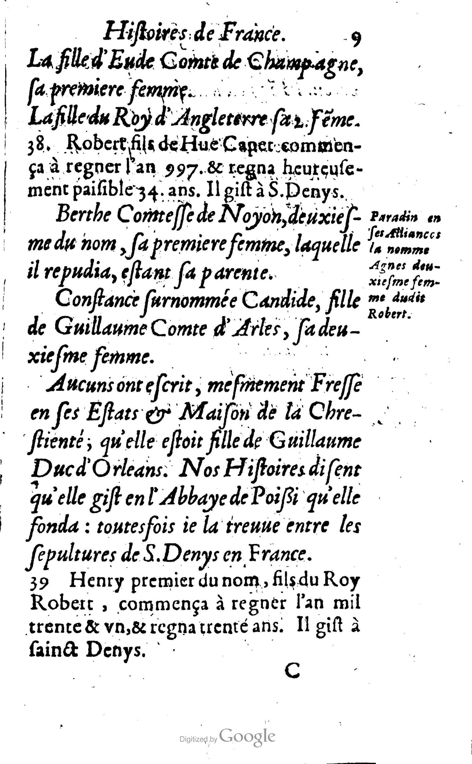 1638 - Jean Corrozet - Trésor des histoires de France - BM Lyon