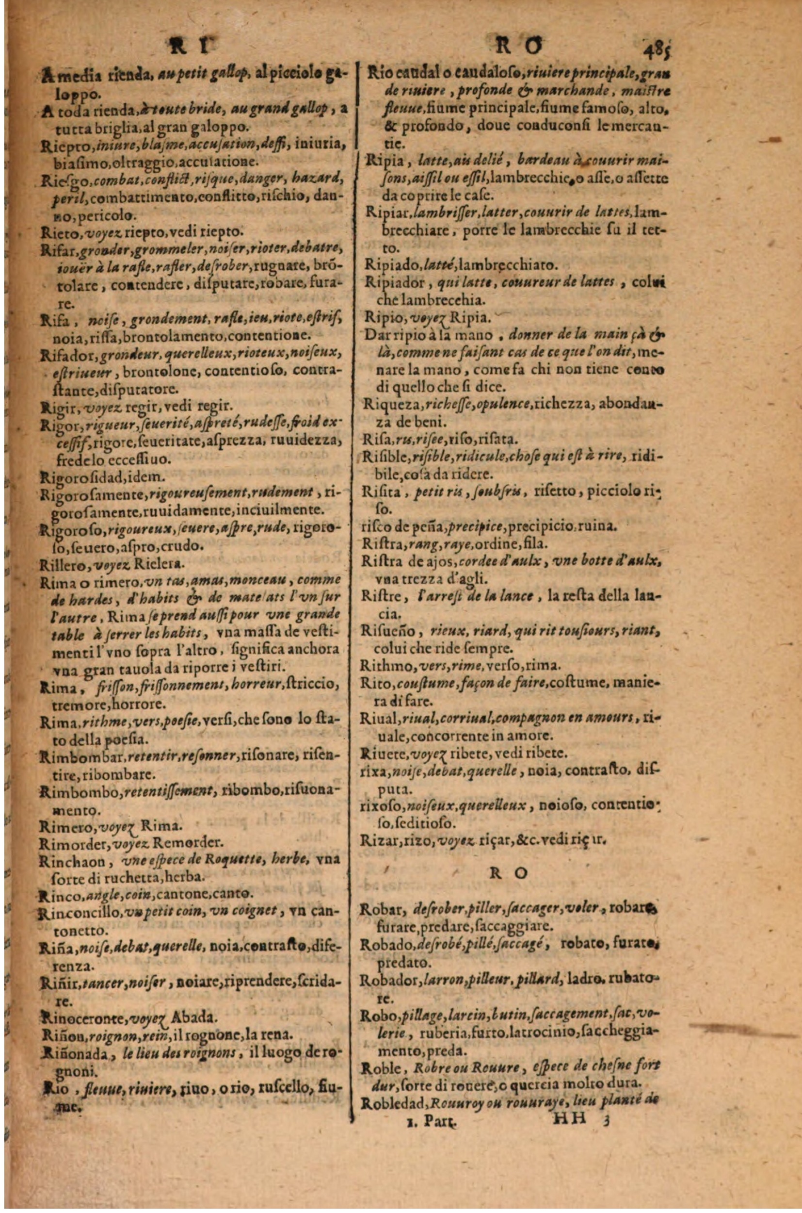 1606 - Samuel Crespin - Thresor des trois langues, francoise, italiene et espagnolle - BSB Munich