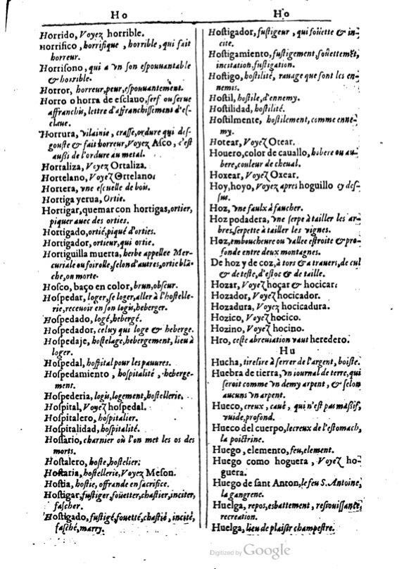 1616 - Veuve Marc Orry - Trésor des deux langues espagnole et française (Première et Seconde parties) - BM Lyon