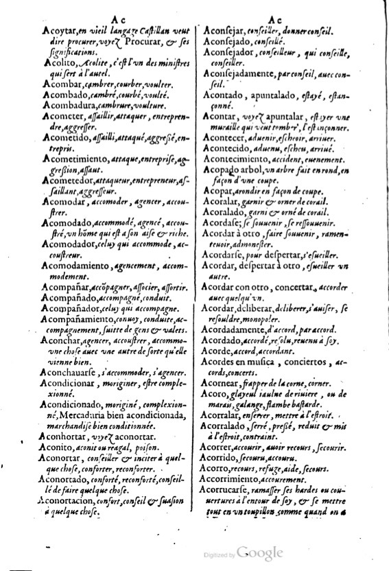 1621 - Adrian Tiffaine - Trésor des deux langues espagnole et française - BM Lyon