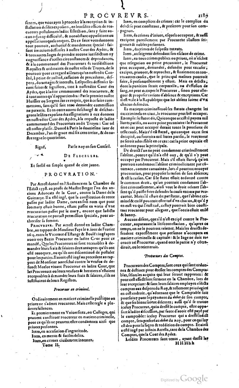 1629 - Veuve Nicolas Buon - Trésor du droit français (29620 T. 2) - BM Lyon