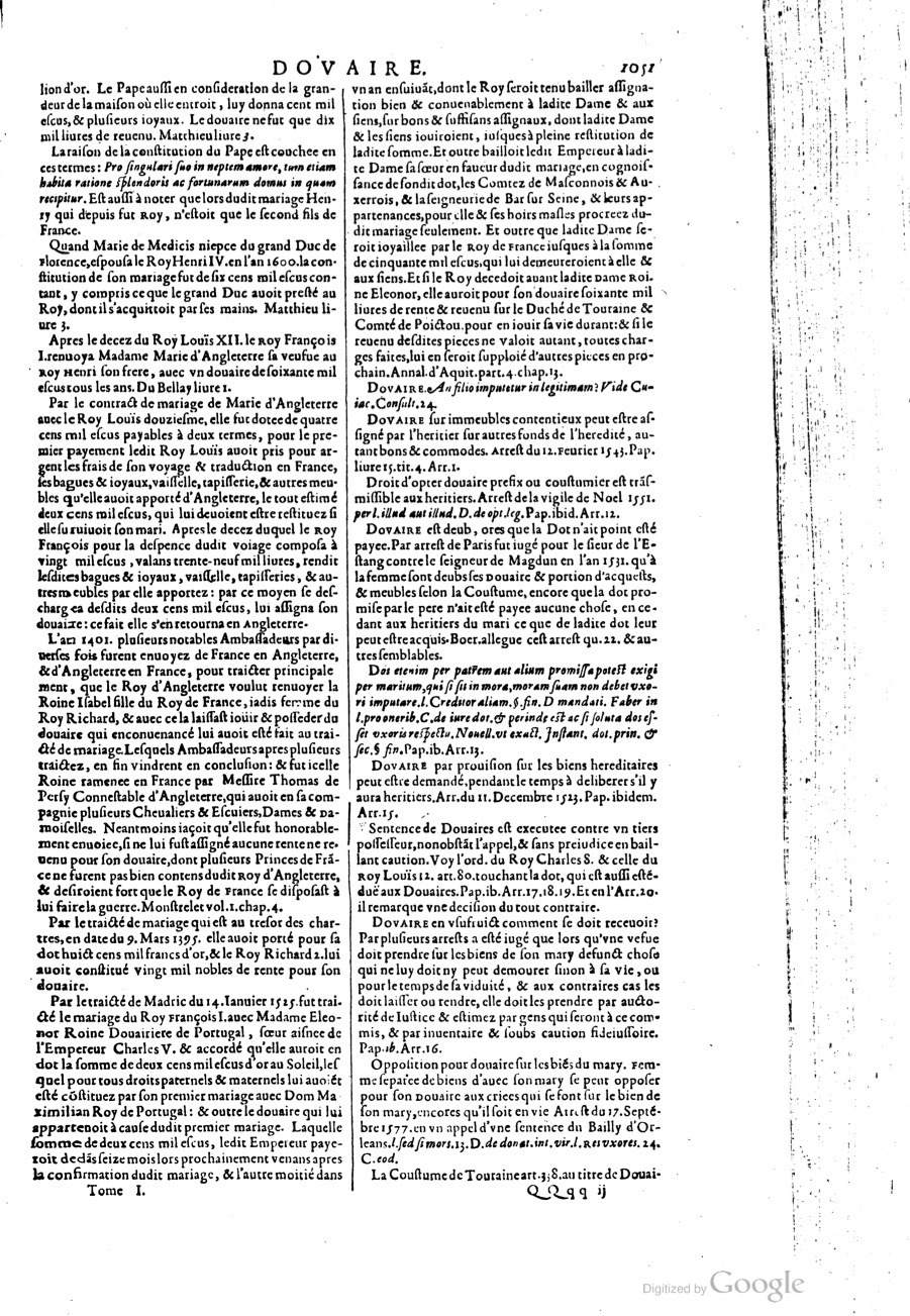 1629 - Veuve Nicolas Buon - Trésor du droit français (21754 T. 1) - BM Lyon