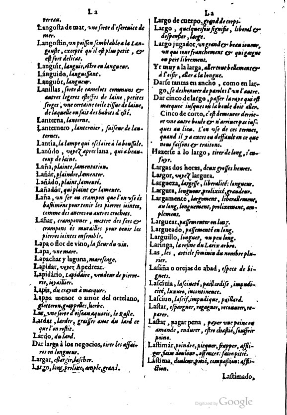 1621 - Adrian Tiffaine - Trésor des deux langues espagnole et française - BM Lyon