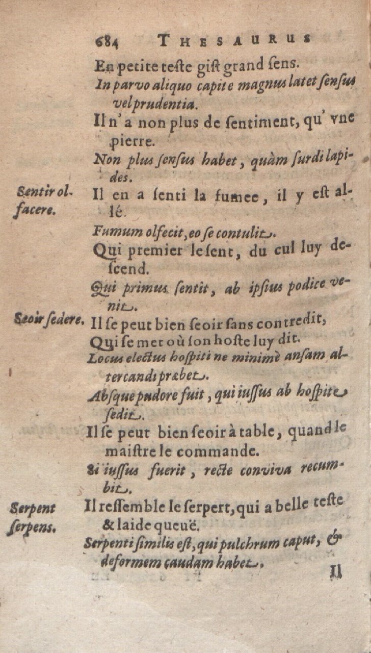 1612 - Dominicus Custos - Trésor des proverbes français  - Bibliopol-Olomuc