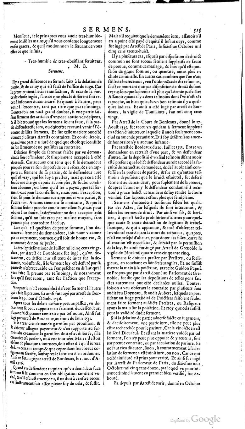 1629 - Veuve Nicolas Buon - Trésor du droit français (21754 T. 3) - BM Lyon