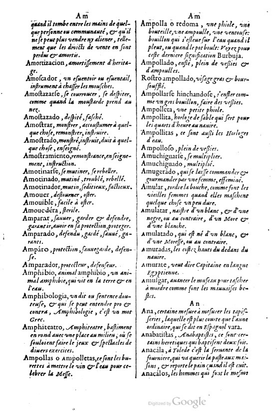 1621 - Adrian Tiffaine - Trésor des deux langues espagnole et française - BM Lyon