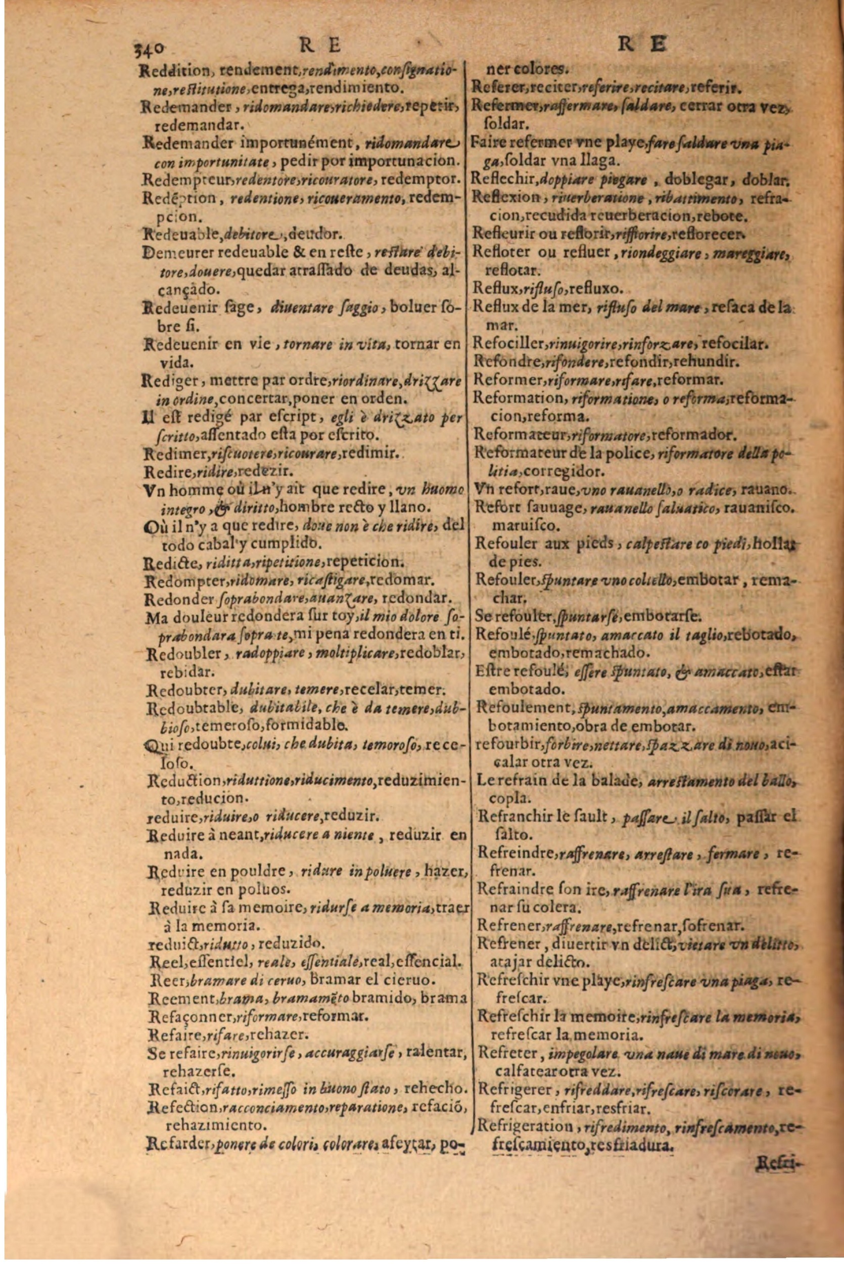 1616 - Pierre de la Rovière - Trésor des trois langues (Seconde partie) - BSB Munich