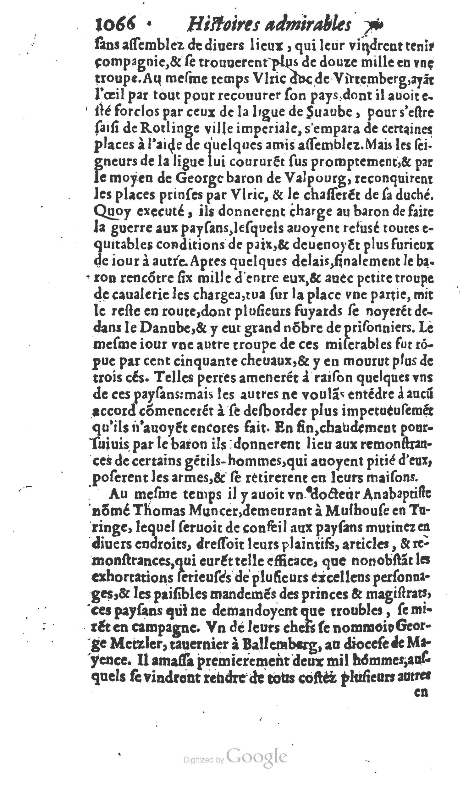 1610 - Paul Marceau - Trésor d’histoires admirables et mémorables - Princeton