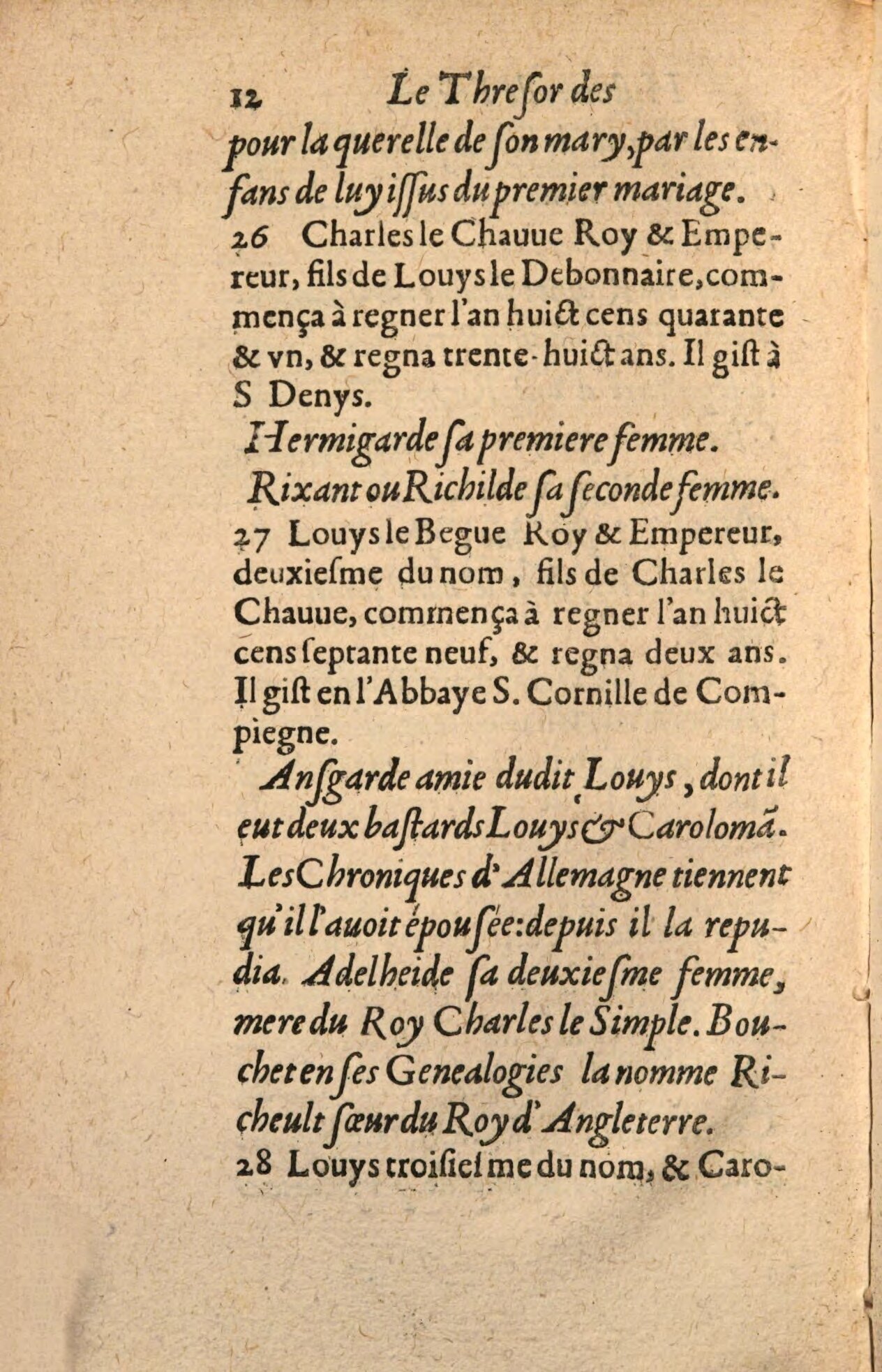 1639 - Jean Corrozet - Trésor des histoires de France - BSB Munich 1639 - Jean Corrozet - Trésor des histoires de France - BSB Munich