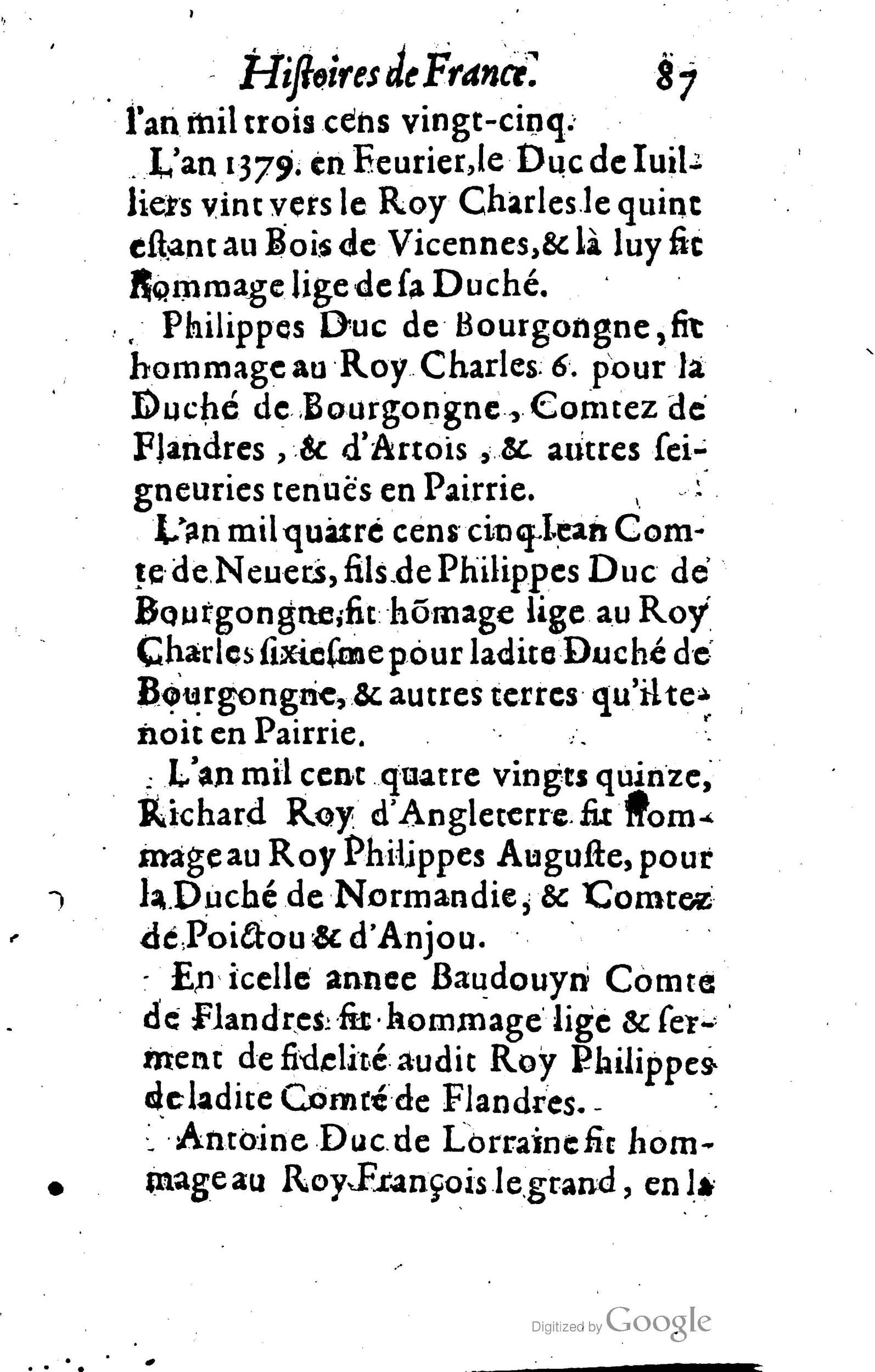 1619 - Jean Corrozet - Trésor des histoires de France - BSB Munich