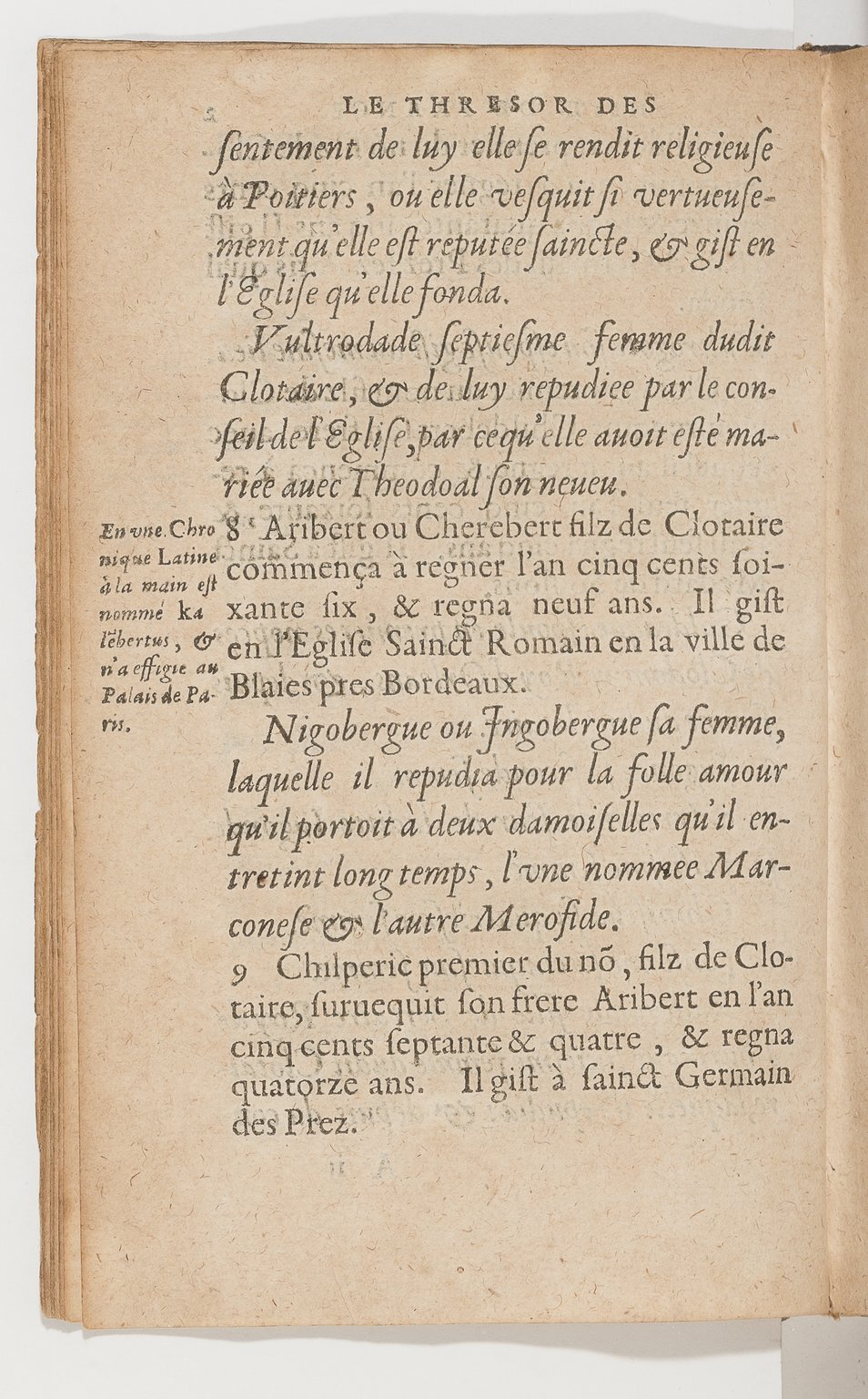 1583 - Galiot Corrozet - Trésor des histoires de France - BnF