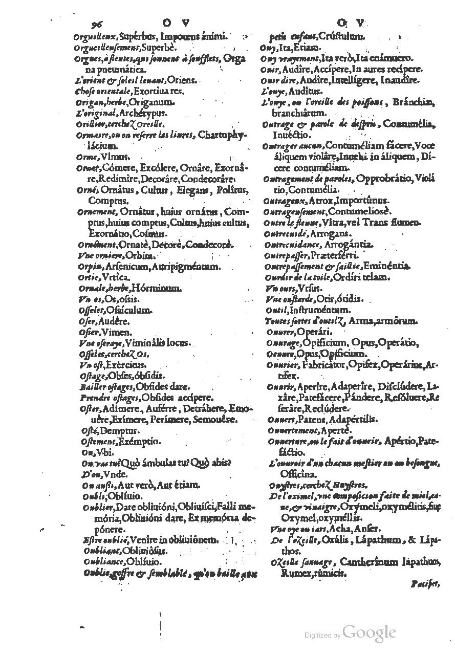 1558 - Guillaume Rouillé - Trésor des mots et traits français - BSB Munich