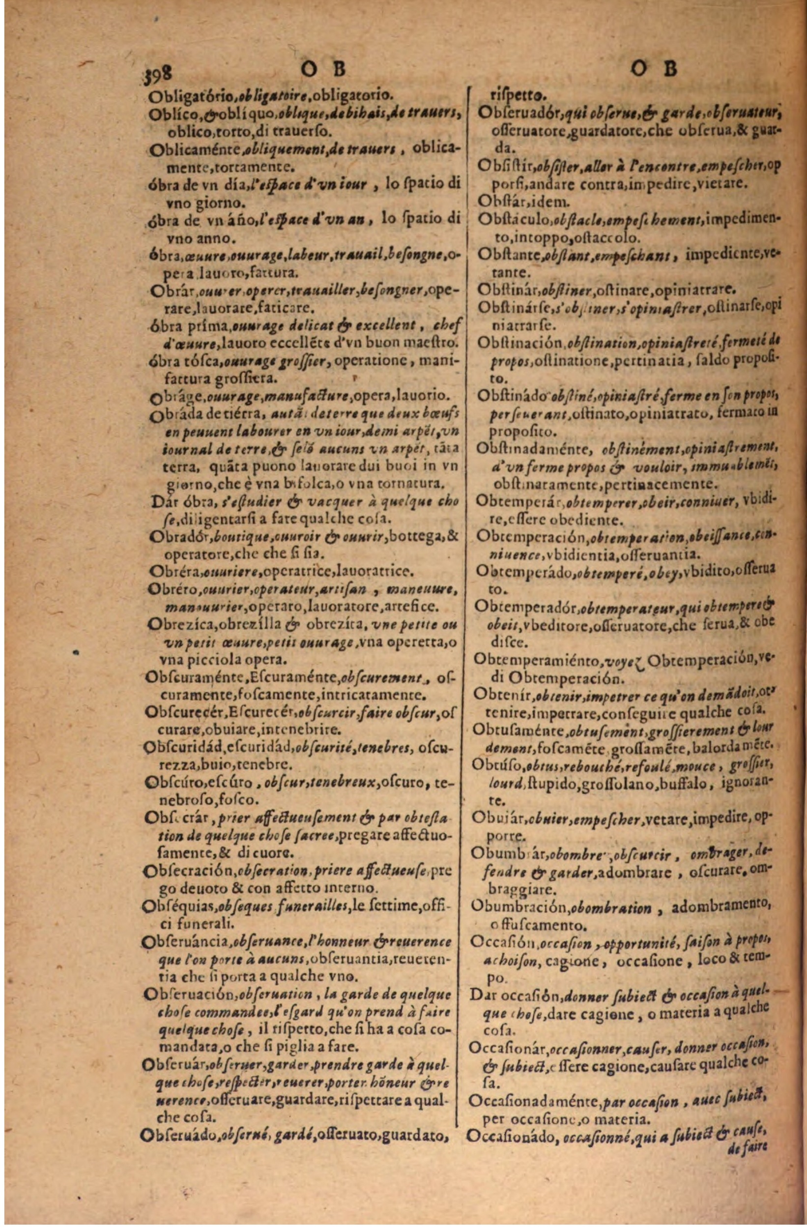1606 - Samuel Crespin - Thresor des trois langues, francoise, italiene et espagnolle - BSB Munich