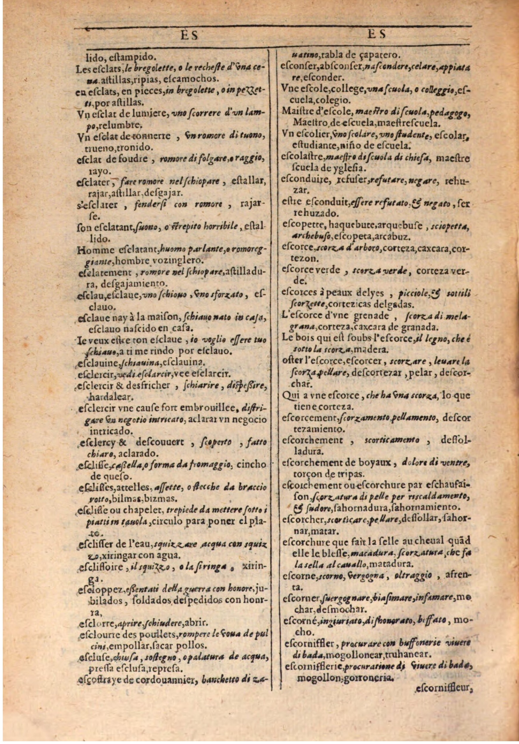 1609 - Philippe Albert et Alexandre Pernet - Trésor des trois langues française, italienne et espagnole (Seconde partie) - BSB Munich