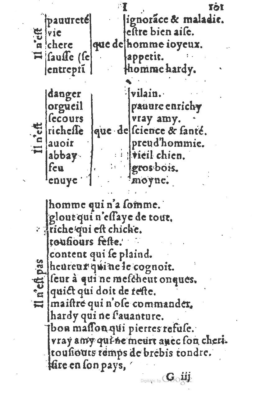 1581 - Nicolas Bonfons  - Trésor des sentences dorées - Princeton