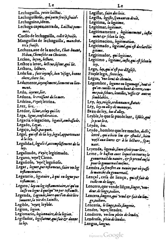 1616 - Veuve Marc Orry - Trésor des deux langues espagnole et française (Première et Seconde parties) - BM Lyon