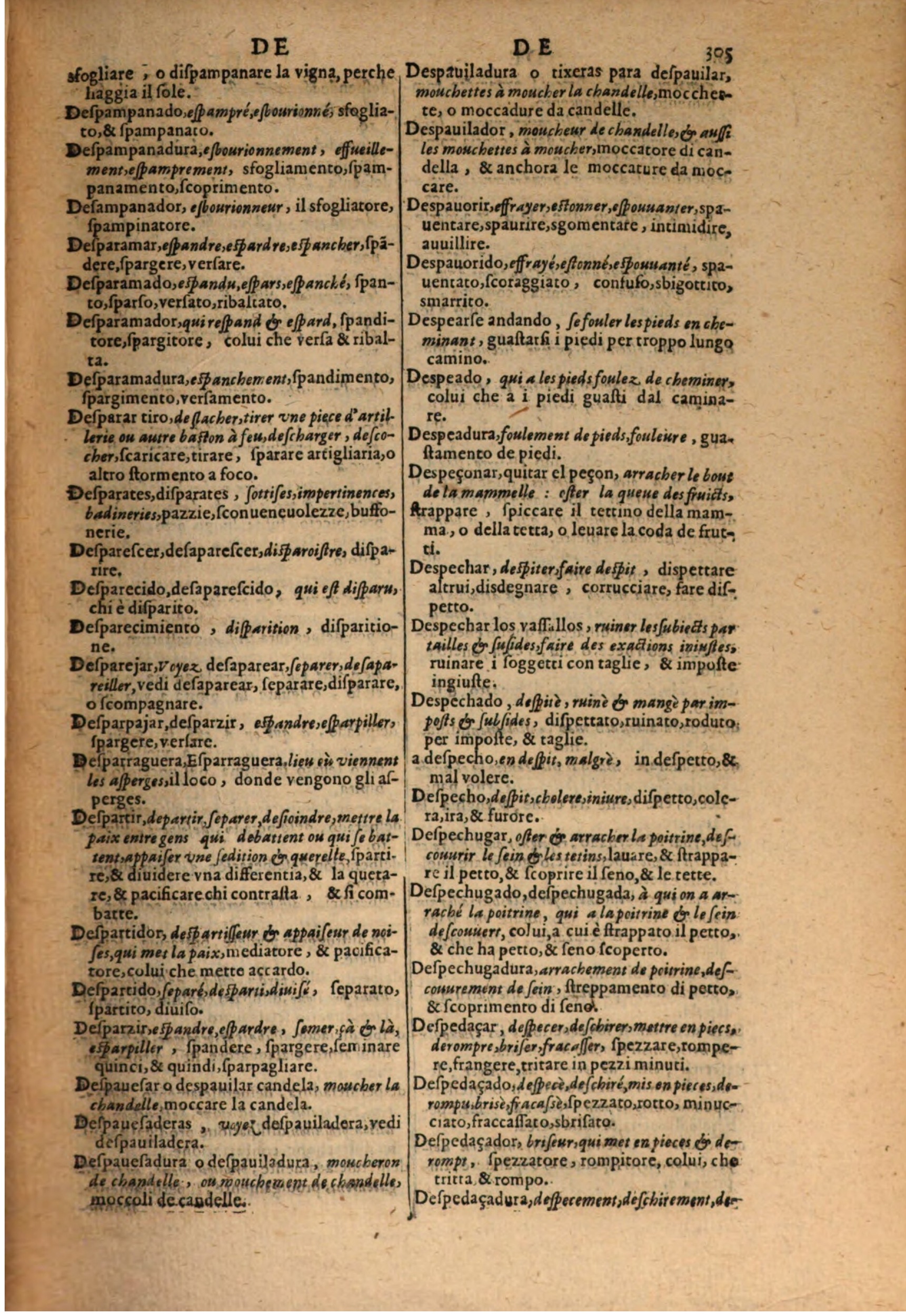 1606 - Samuel Crespin - Thresor des trois langues, francoise, italiene et espagnolle - BSB Munich