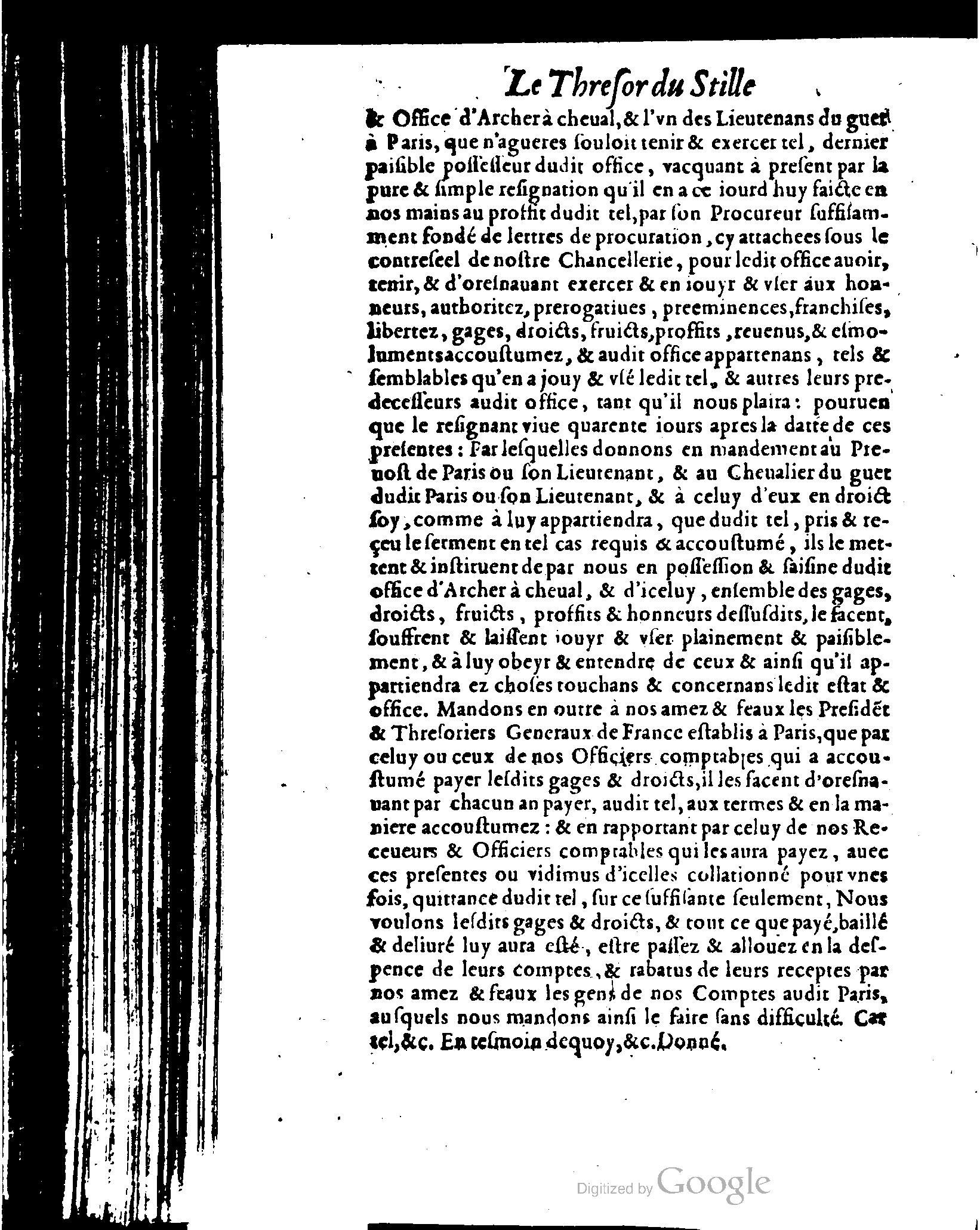 1614 - Jean Richer - Trésor du nouveau style et protocole de la chancellerie de France - BSB Munich