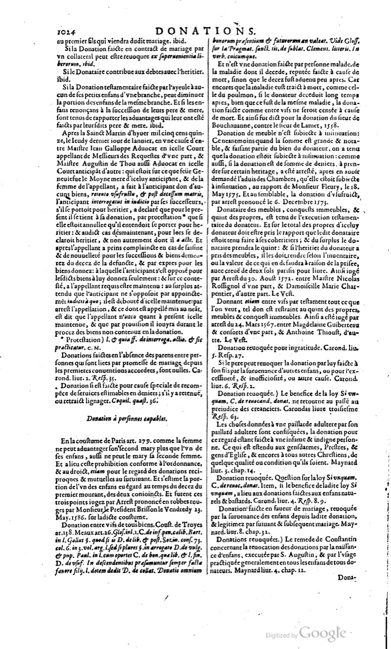 1629 - Veuve Nicolas Buon - Trésor du droit français (29620 T. 1) - BM Lyon