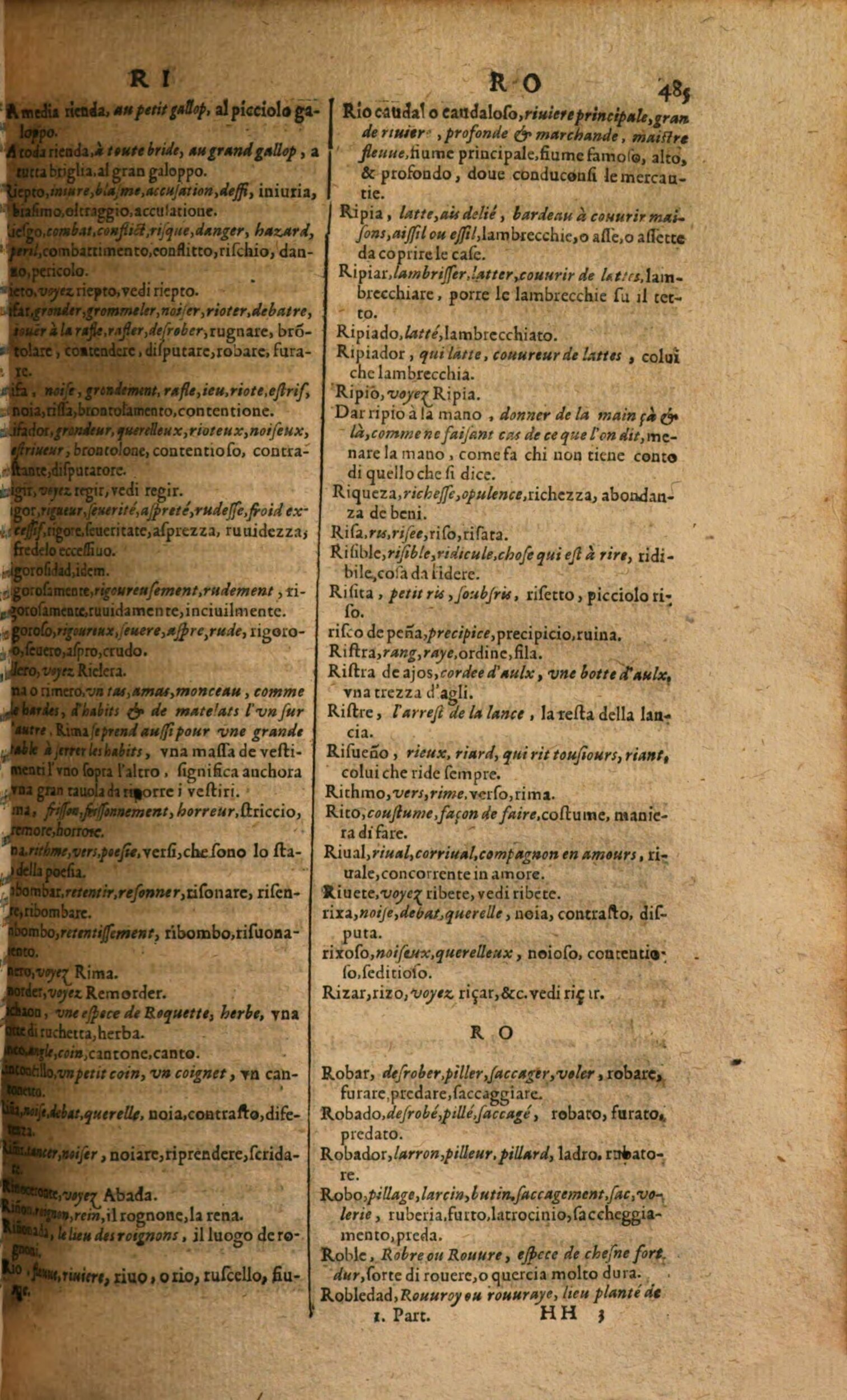 1617 - Samuel Crespin - Trésor des trois langues espagnole, française et italienne (Première partie) - Regensburg