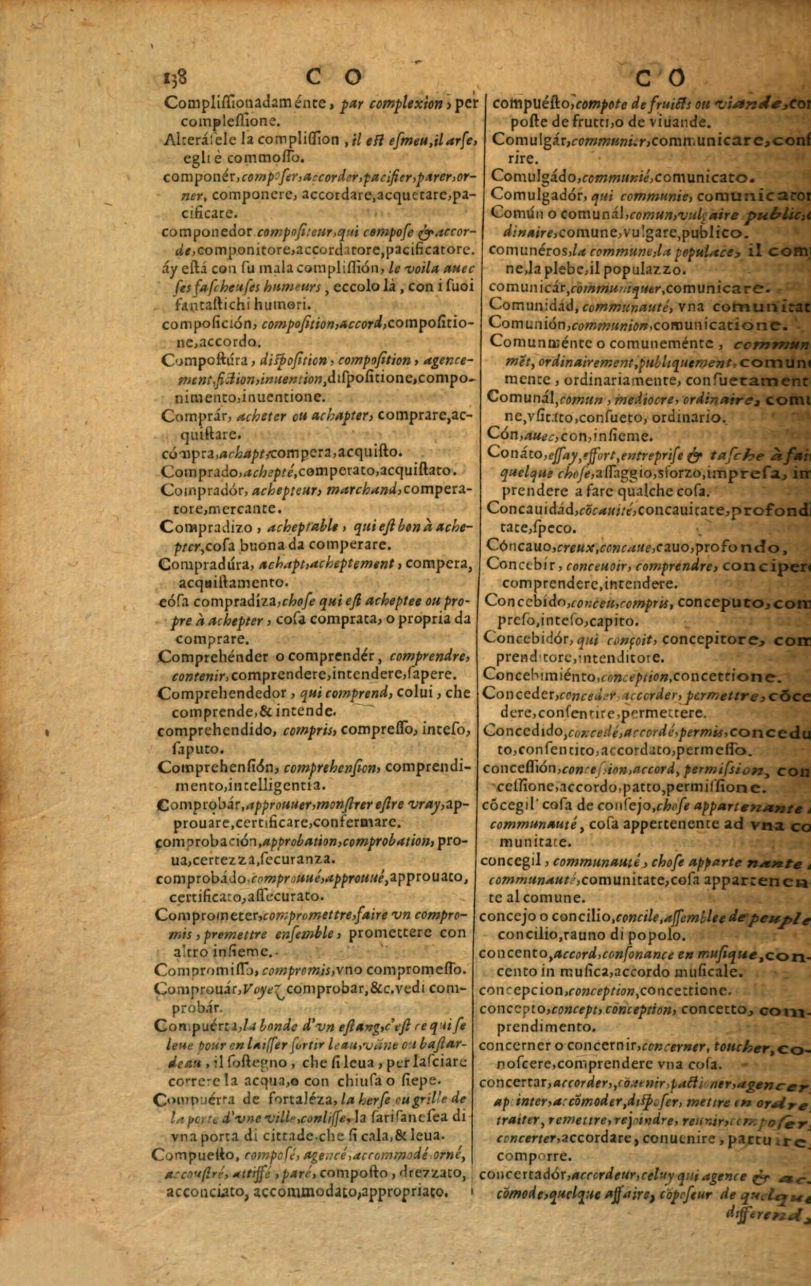 1617 - Samuel Crespin - Trésor des trois langues espagnole, française et italienne (Première partie) - Regensburg