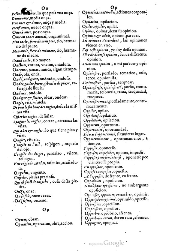 1621 - Adrian Tiffaine - Trésor des deux langues espagnole et française - BM Lyon