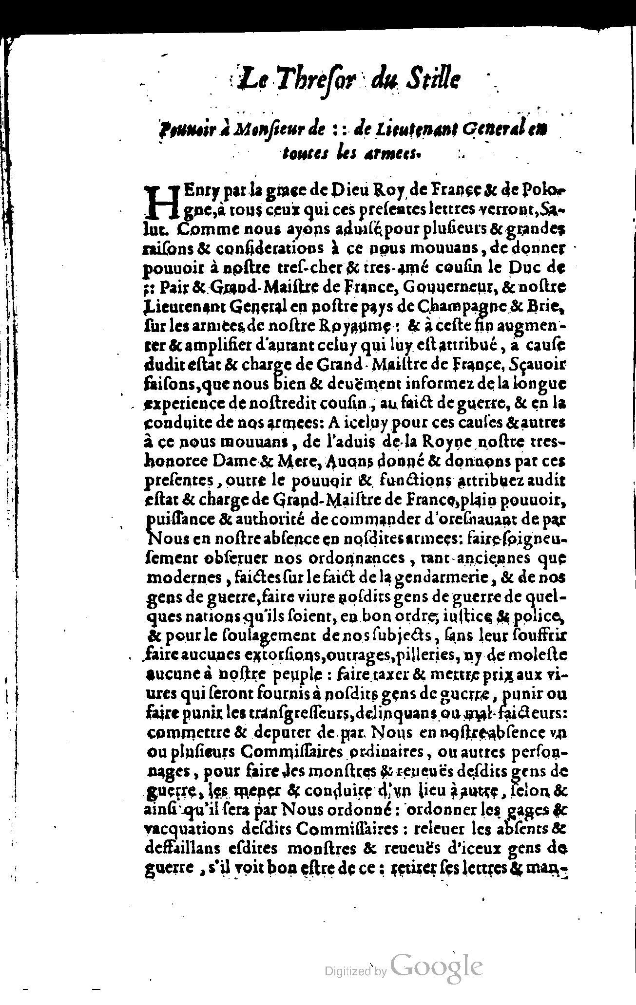 1614 - Jean Richer - Trésor du nouveau style et protocole de la chancellerie de France - BSB Munich
